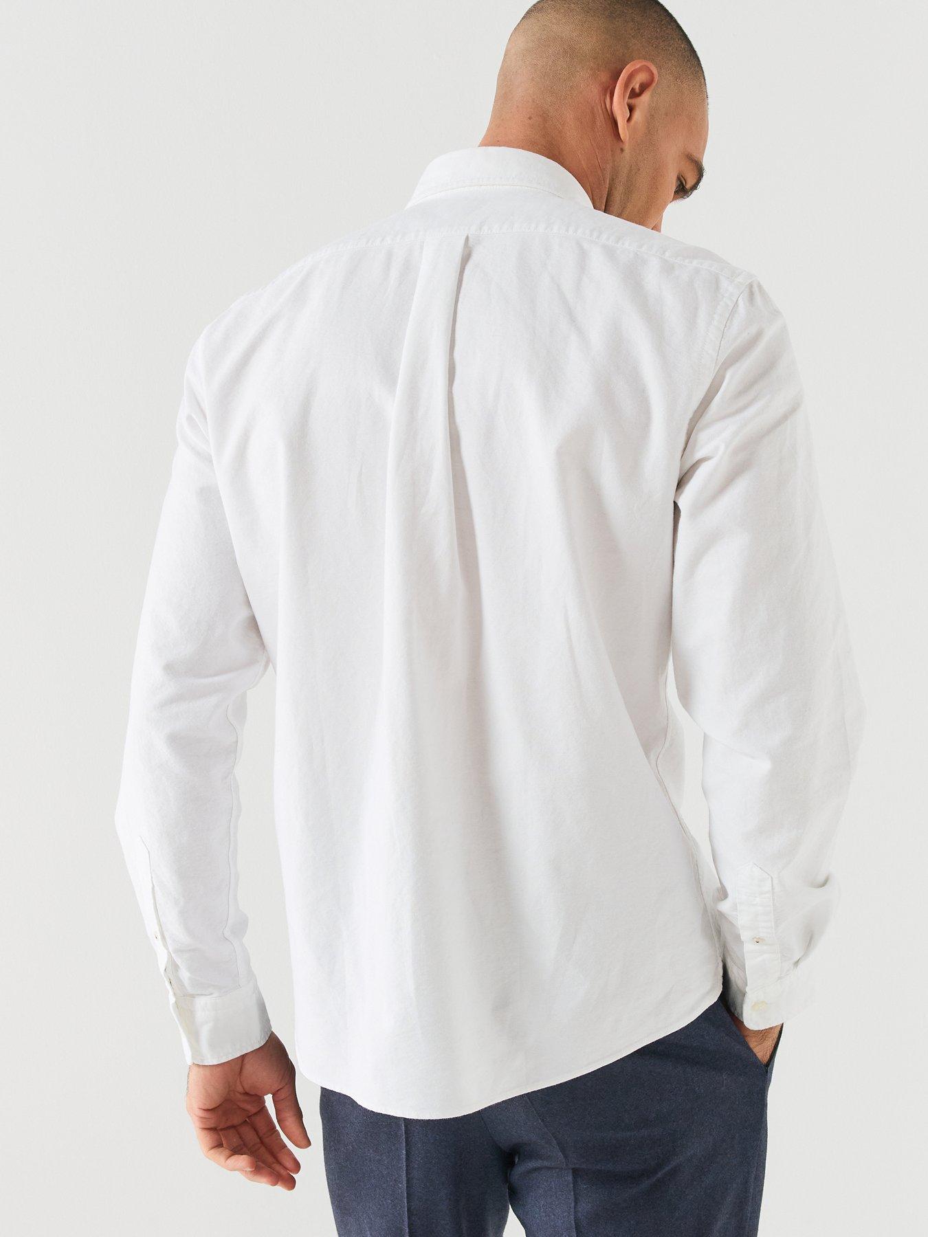 Image 2 of 6 of BOSS Mens H-Liam Regular Fit Button-Down Cotton Shirt - White