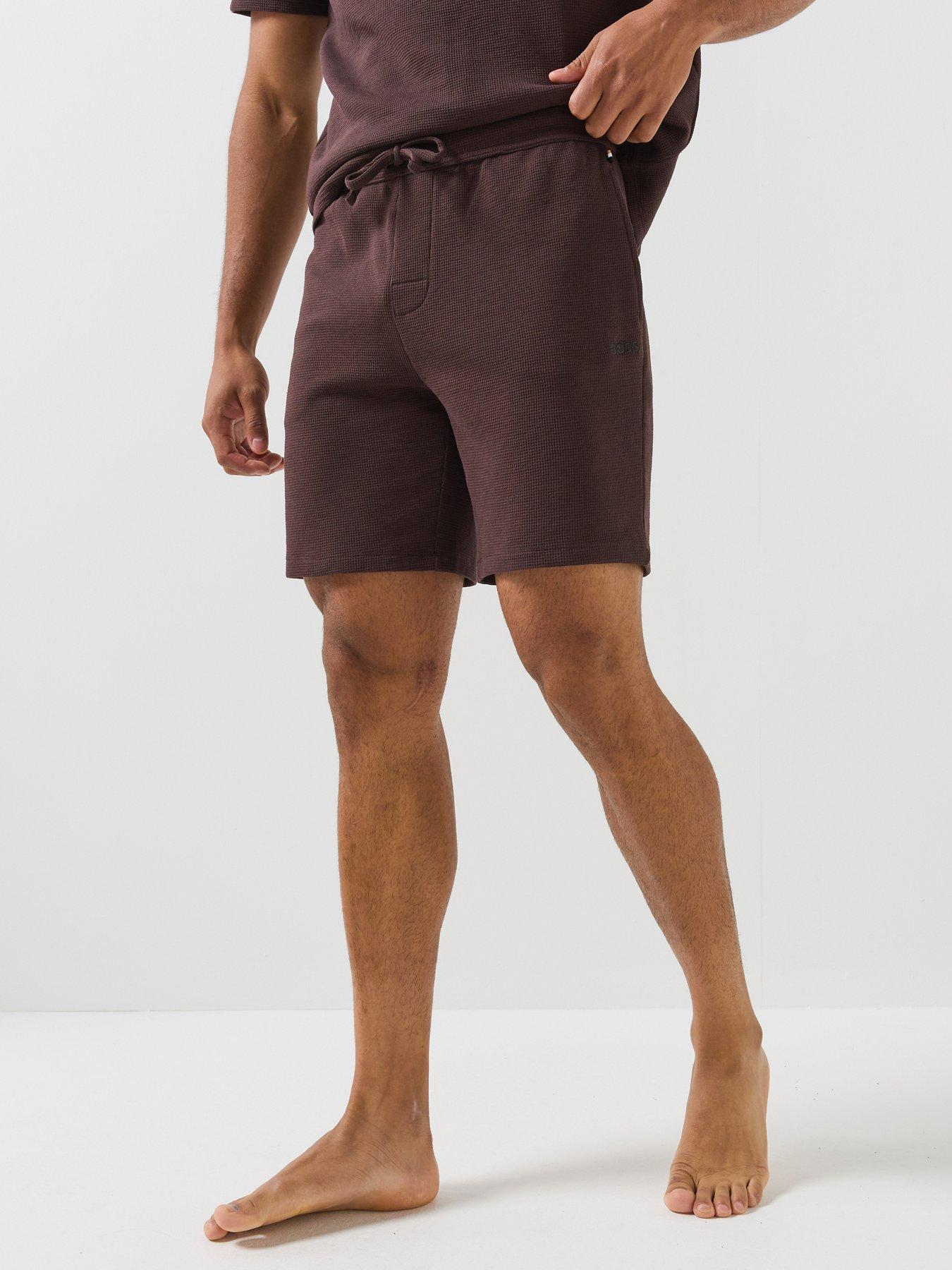 BOSS Waffle Loungewear Shorts - Brown