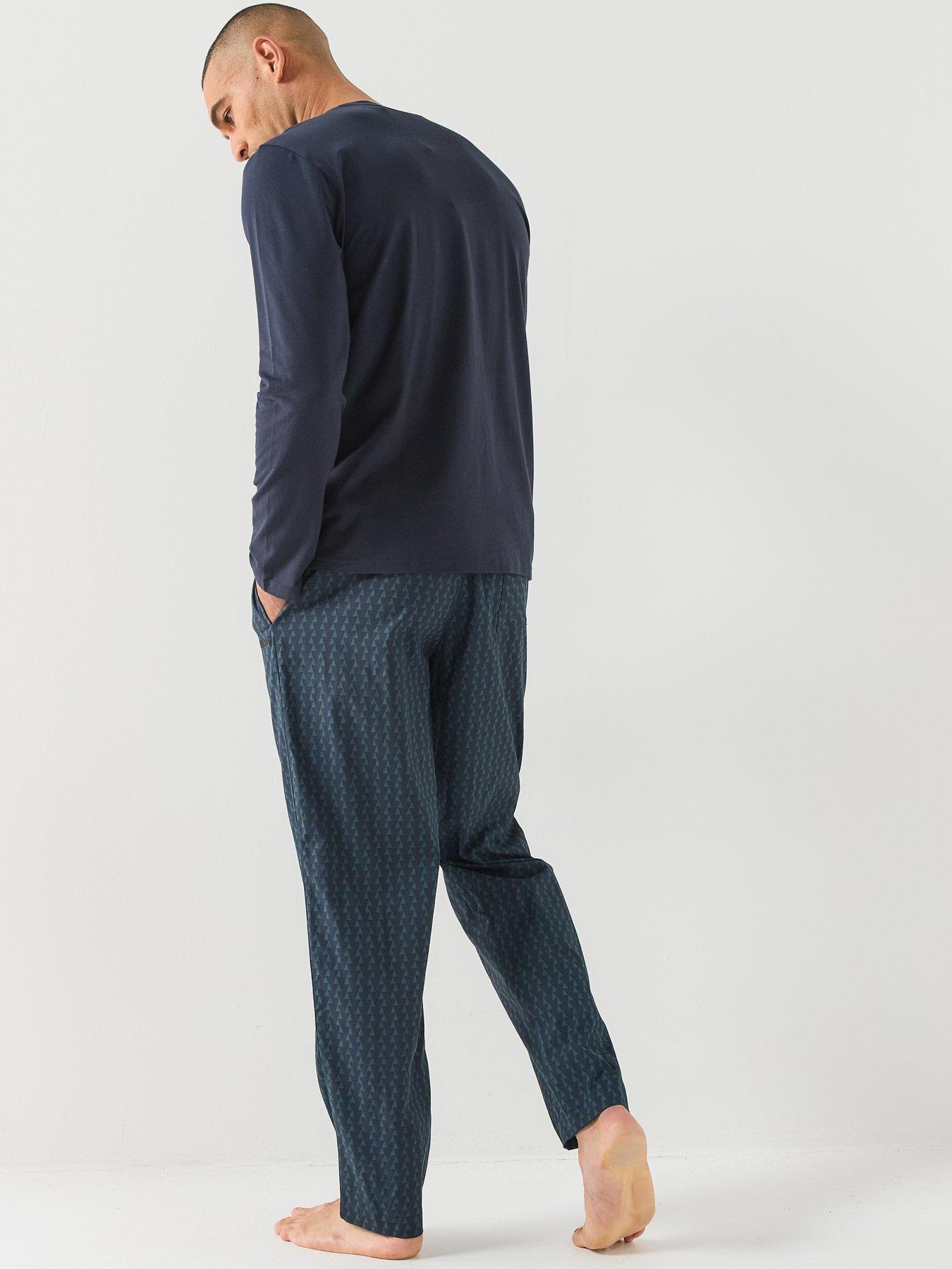 Image 2 of 6 of BOSS Mens Chris Soft Stretch Pyjama Set - Navy