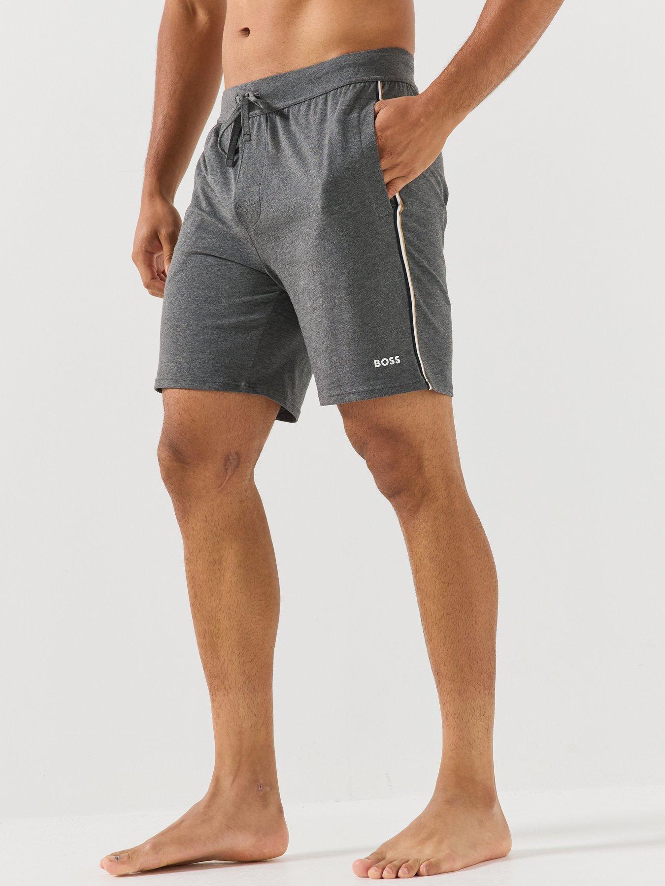 Image 1 of 4 of BOSS Mens Stretch Drawstring Loungewear Shorts - Grey