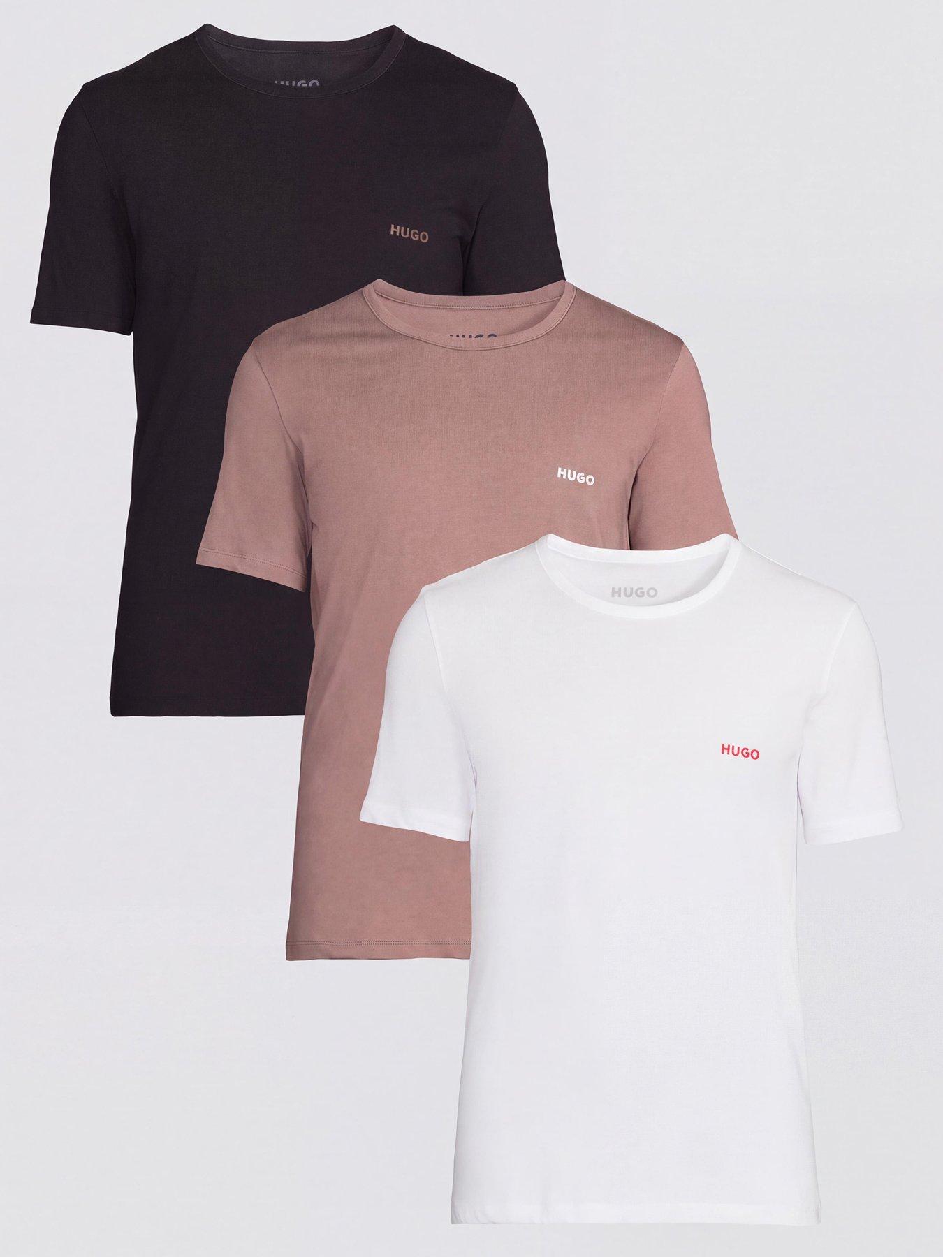 Image 1 of 5 of HUGO Hugo Bodywear Triplet 3 Pack Loungewear T-shirts - Multi