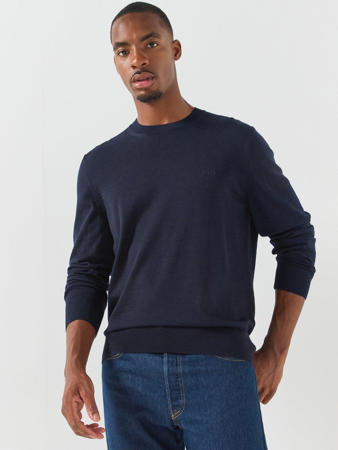 Image 1 of 5 of BOSS Boss H-Leno-L Knitted Jumper - Navy