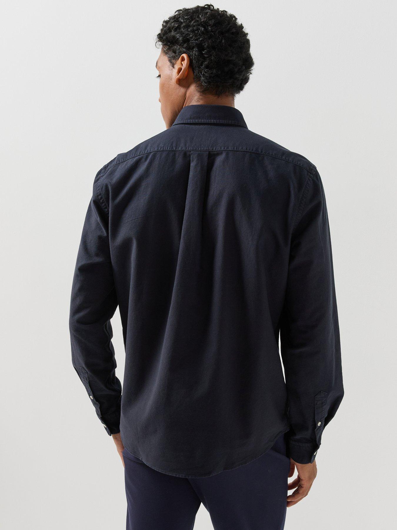 Image 2 of 6 of BOSS Mens H-Liam Button-Down Regular Fit Shirt - Navy