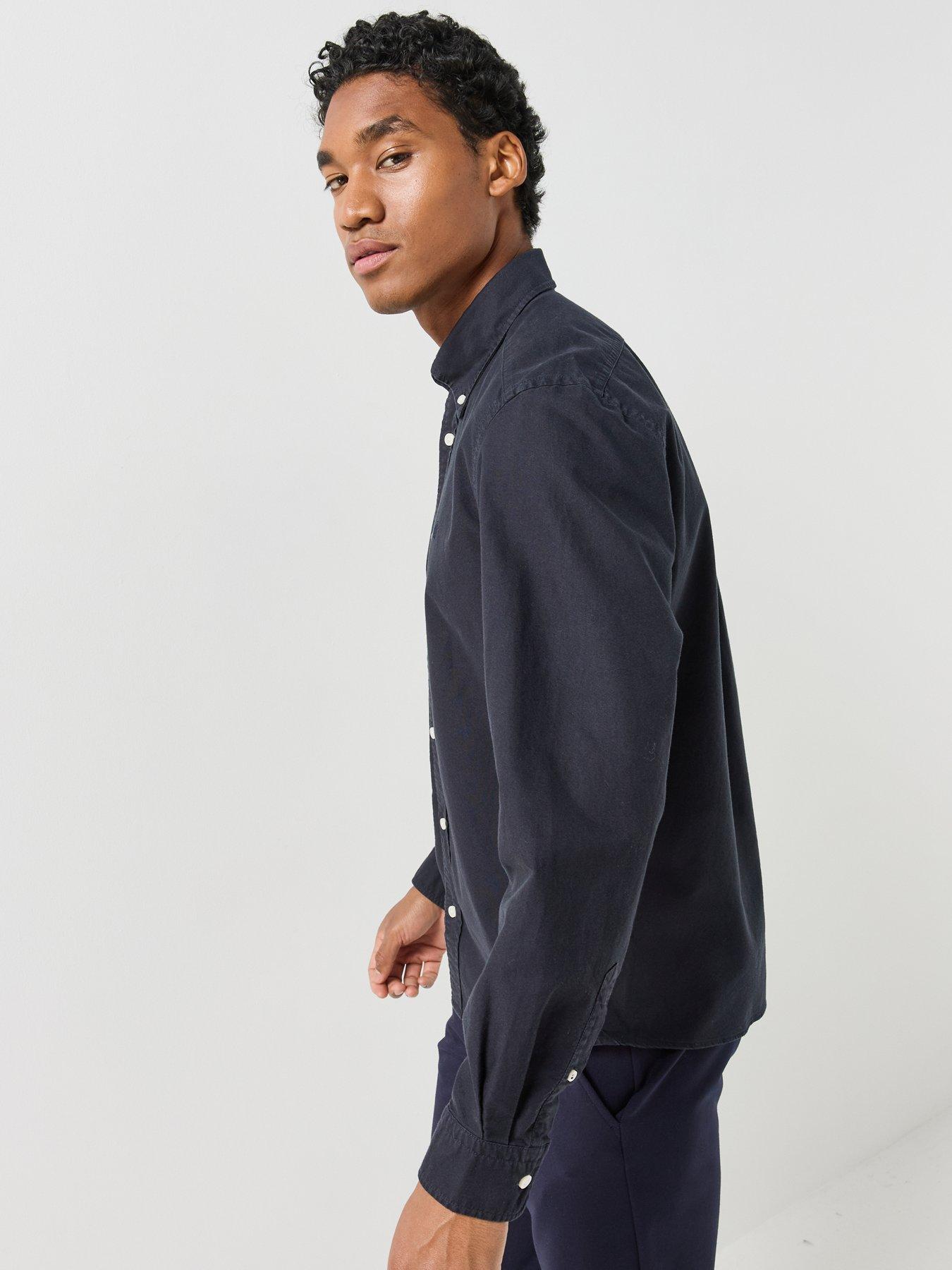 Image 4 of 6 of BOSS Mens H-Liam Button-Down Regular Fit Shirt - Navy