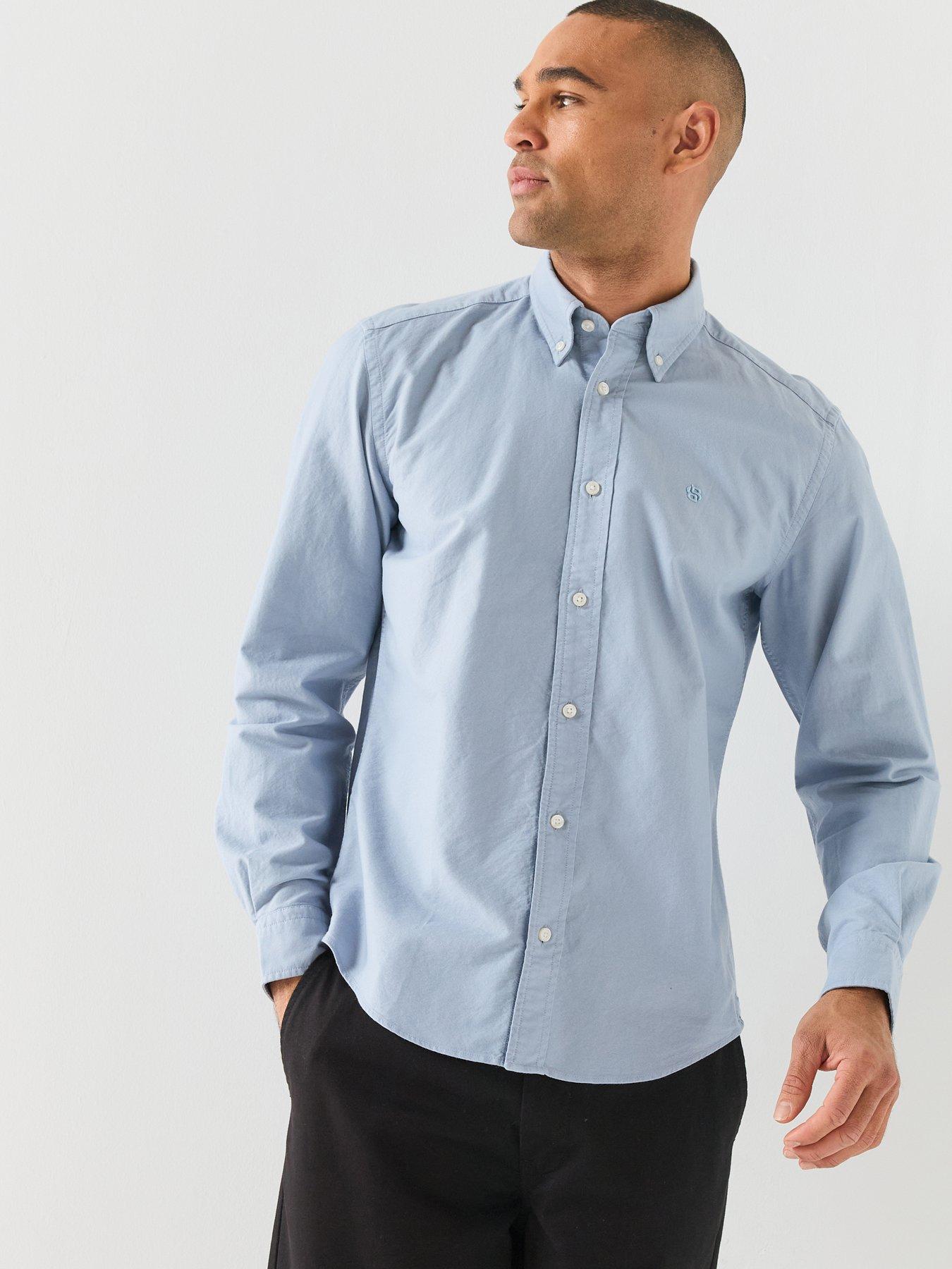 Image 1 of 6 of BOSS Mens H-Liam Regular Fit Button-Down Shirt - Blue