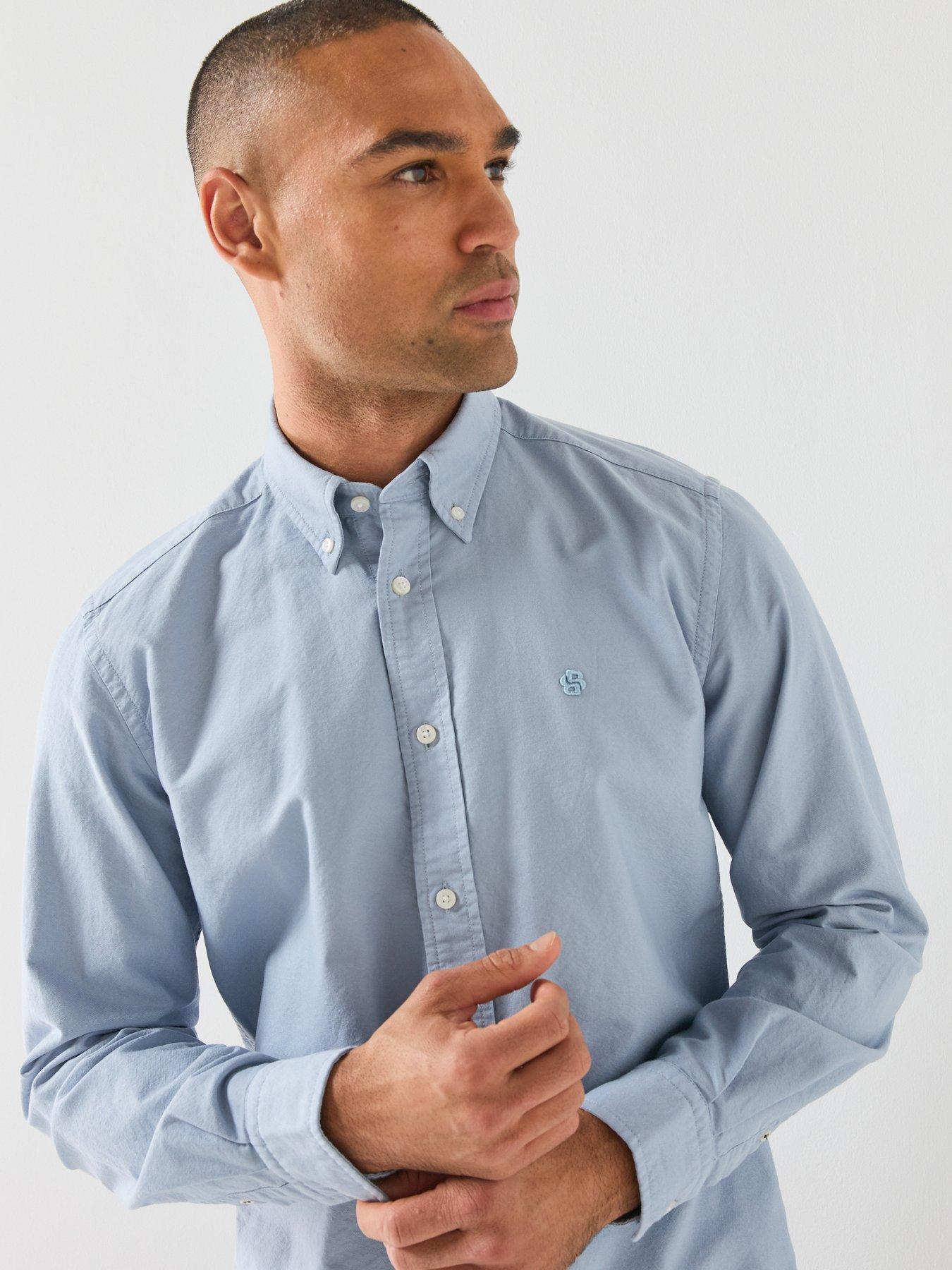 Image 5 of 6 of BOSS Mens H-Liam Regular Fit Button-Down Shirt - Blue