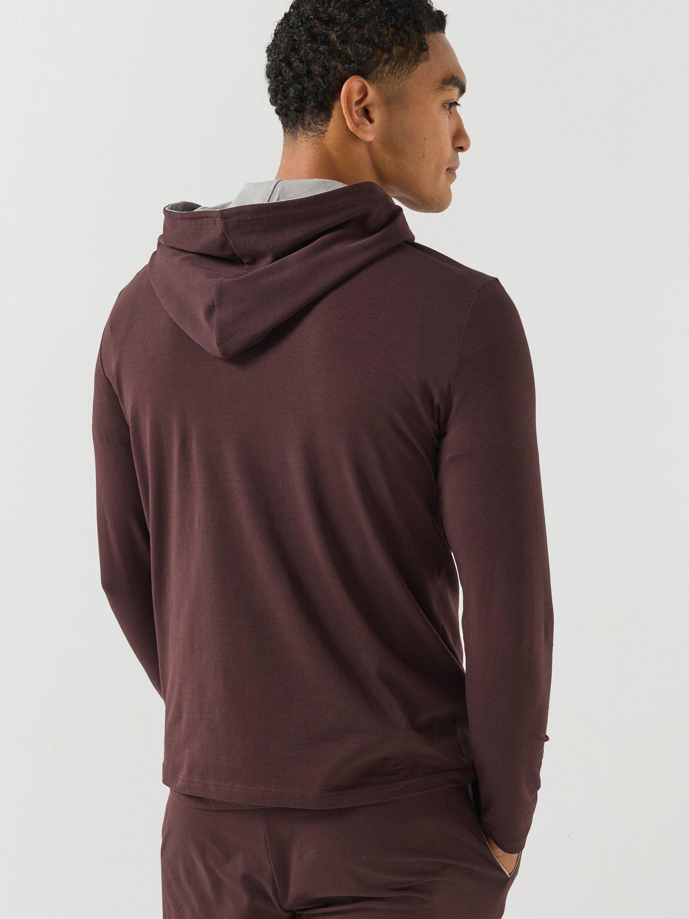 Image 2 of 6 of BOSS Bodywear Mix &amp; Match Lounge Overhead Hoodie - Brown