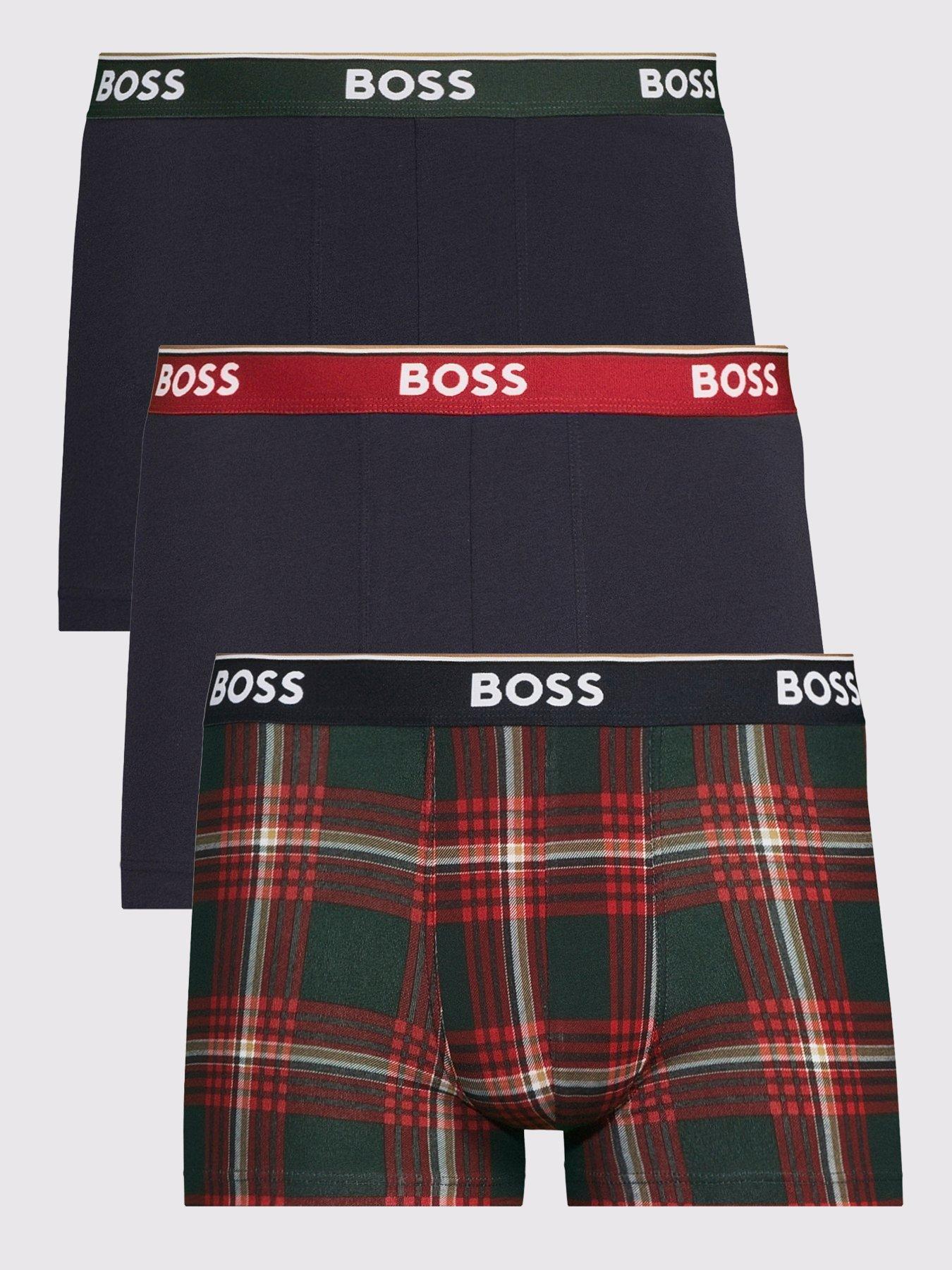 BOSS 3 Pack Power Design Trunks - Red/Navy