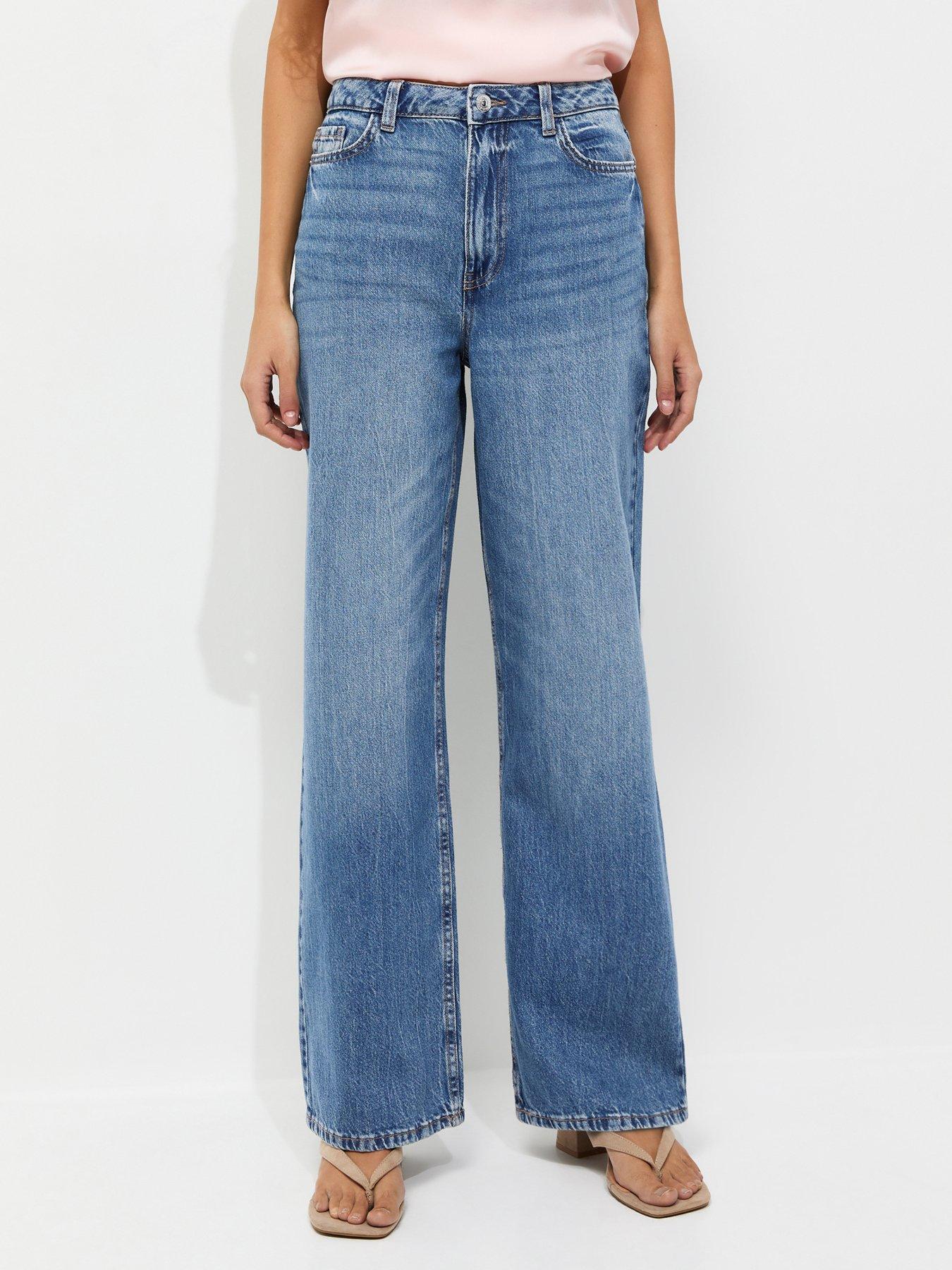 New Look Adalae High Waisted Wide Leg Jeans - Blue