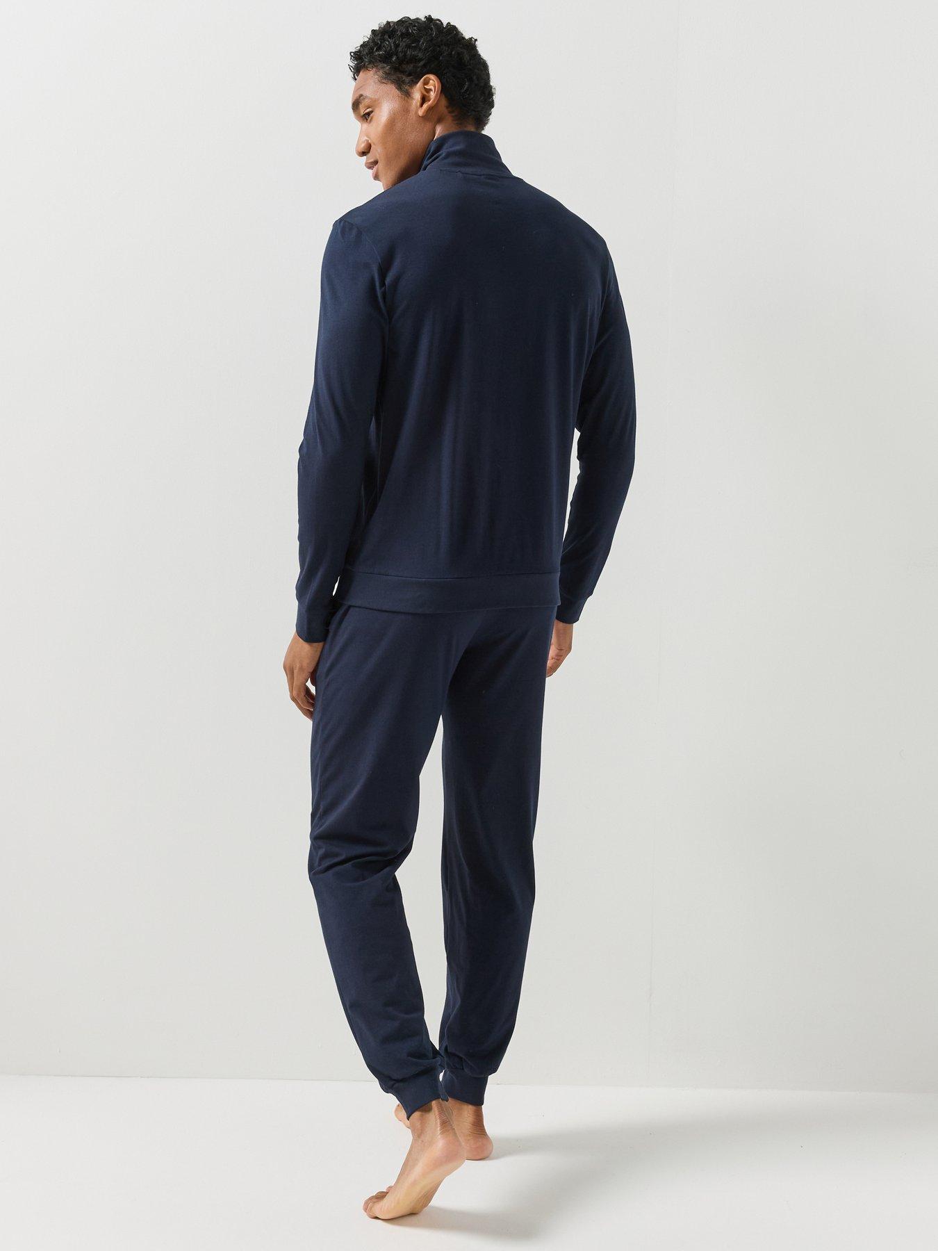 Image 2 of 5 of BOSS Mens 365 Zip Through Stretch Pyjama Set - Blue
