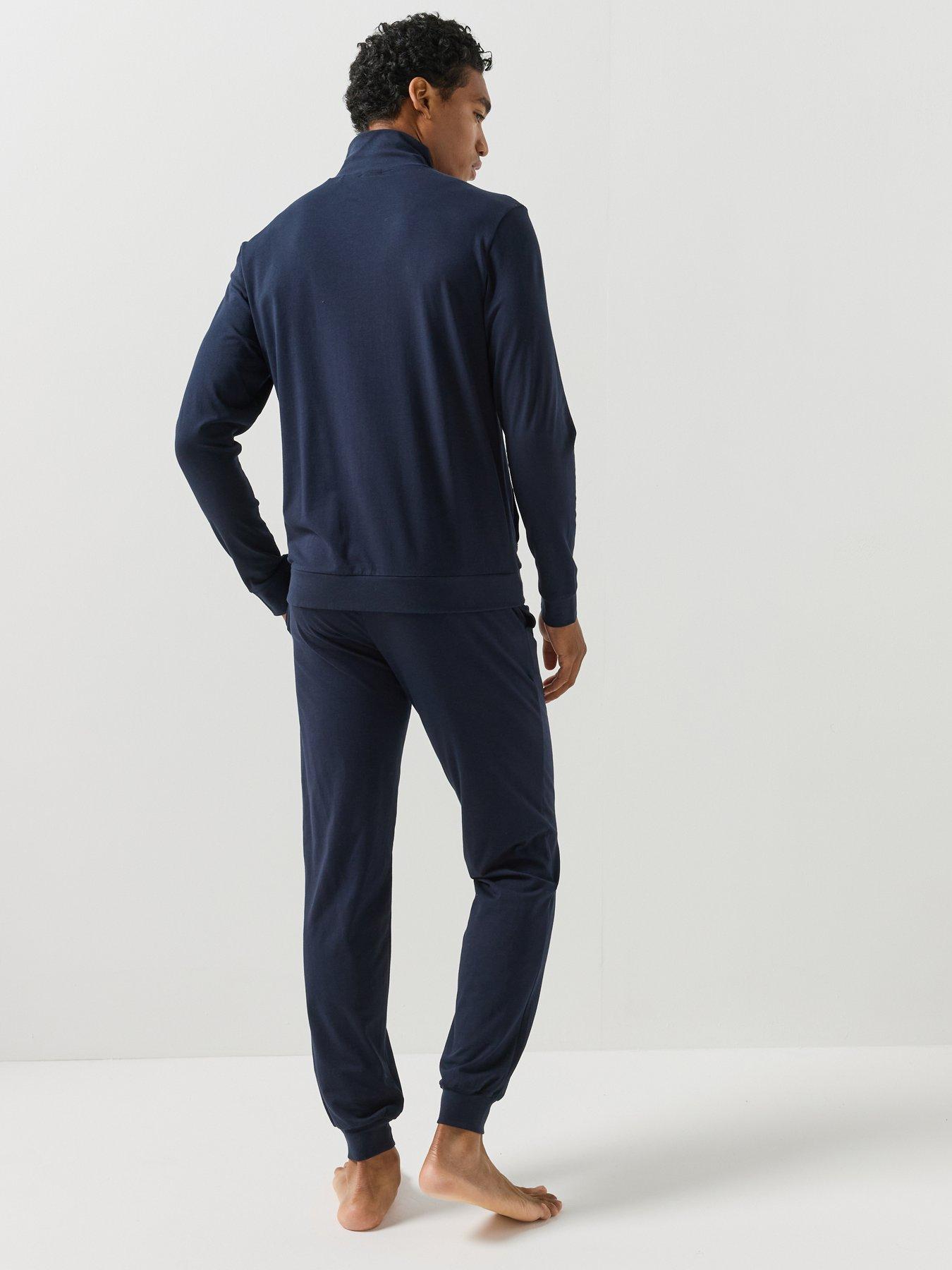 Image 5 of 5 of BOSS Mens 365 Zip Through Stretch Pyjama Set - Blue