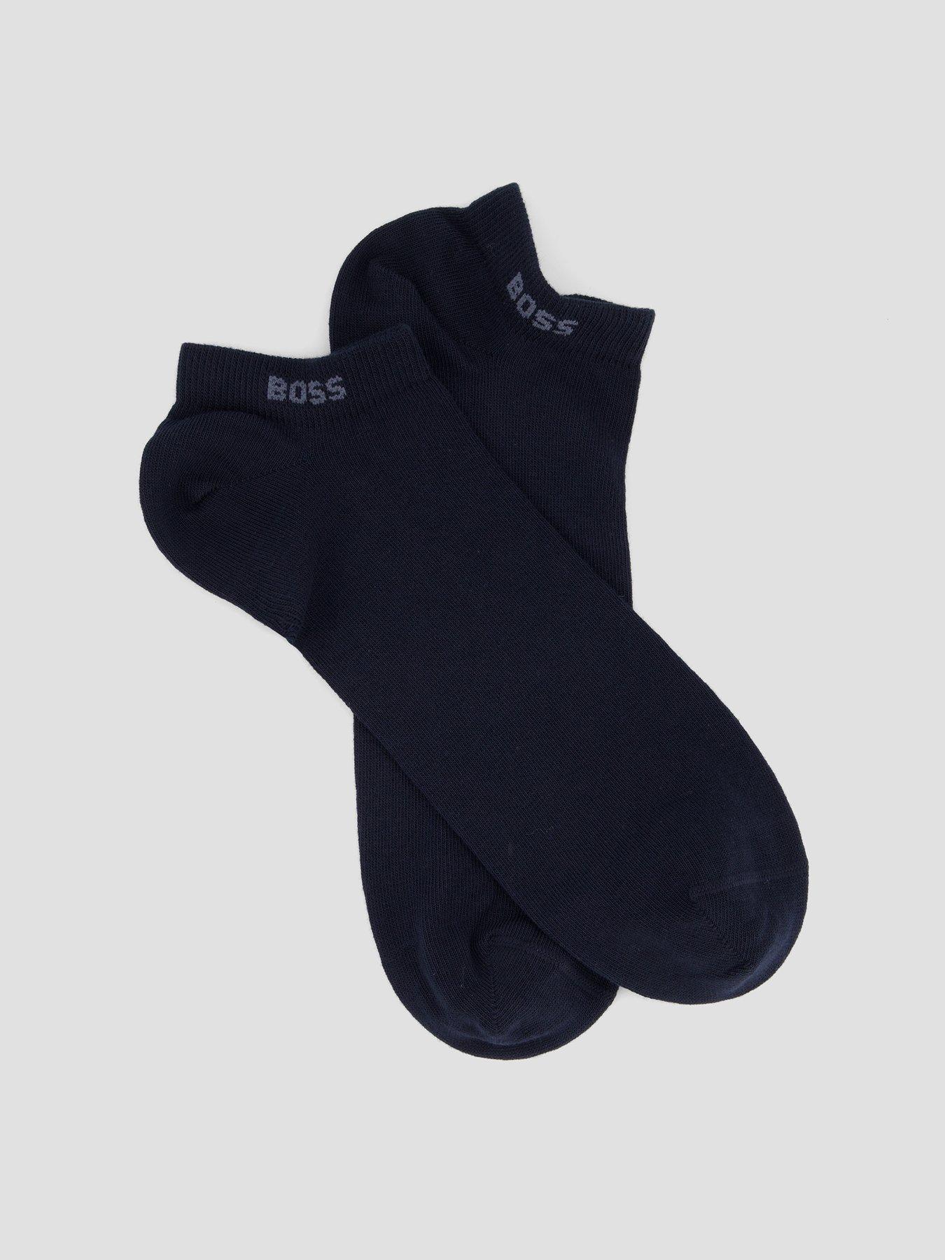Image 2 of 3 of BOSS 5 Pack Short Cotton Crew Socks - Navy
