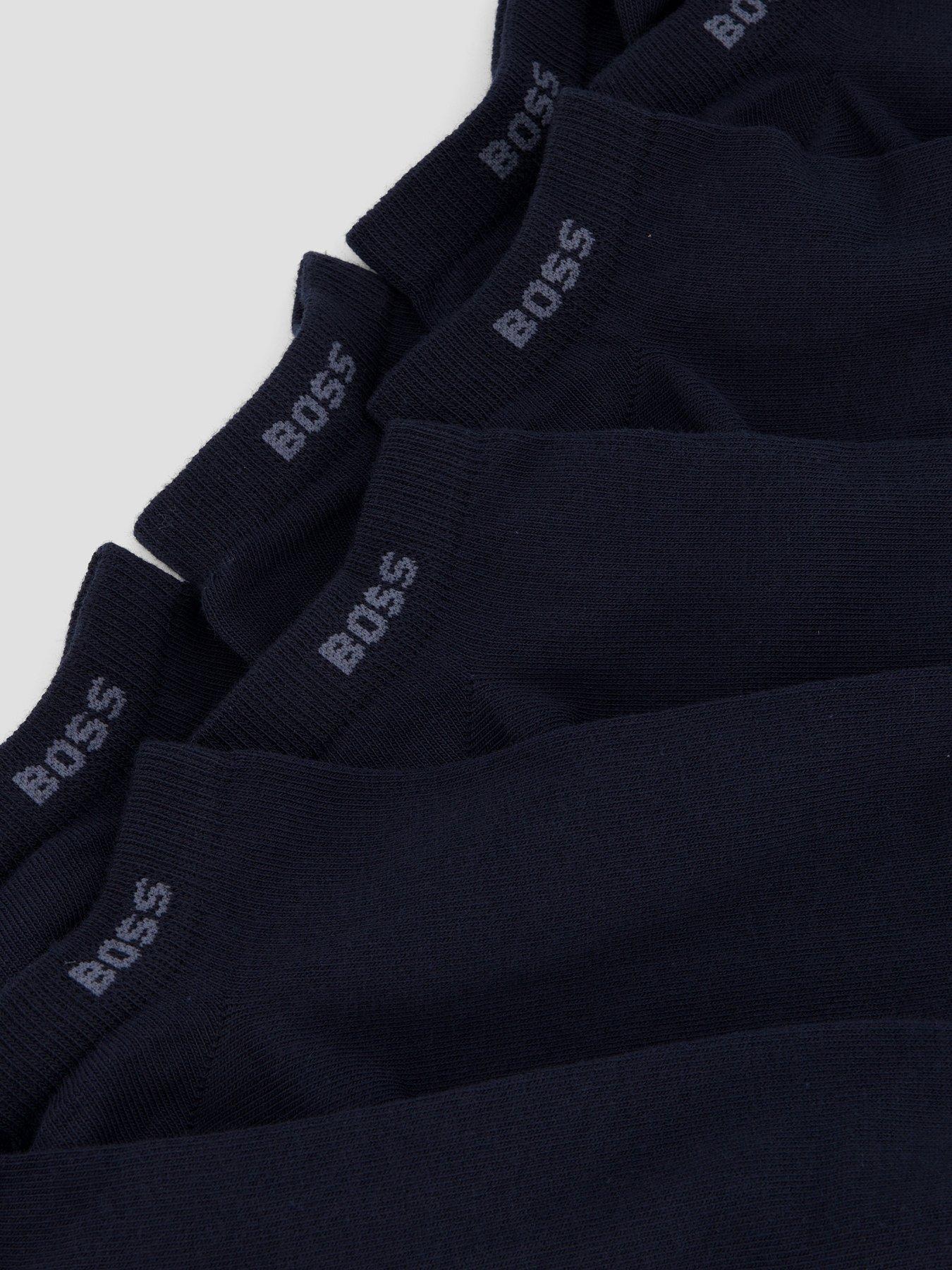 Image 3 of 3 of BOSS 5 Pack Short Cotton Crew Socks - Navy