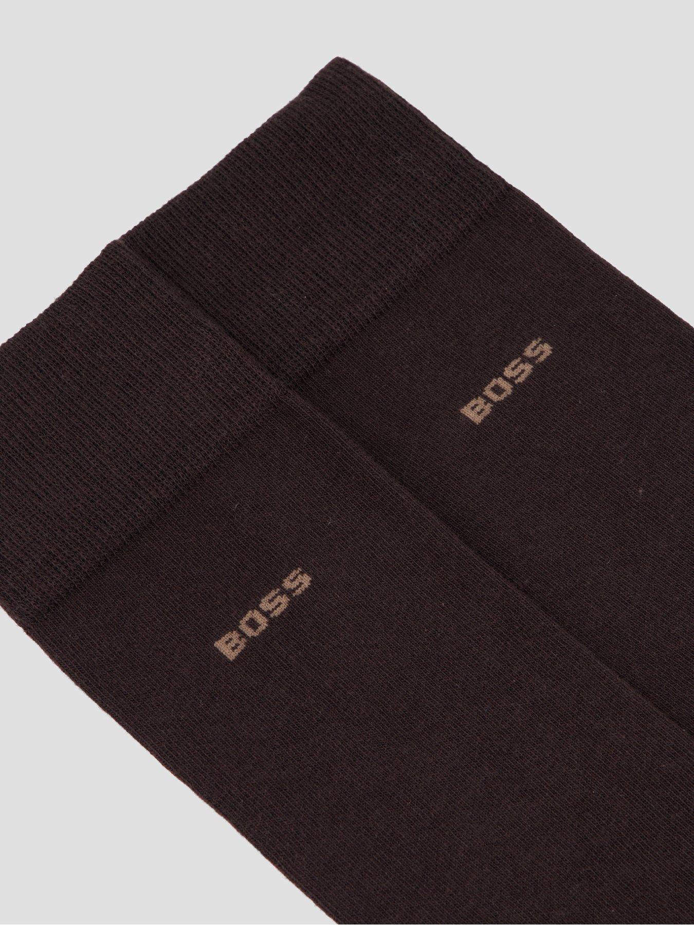 Image 3 of 5 of BOSS 2 Pack Small Logo Cotton Crew Socks - Brown