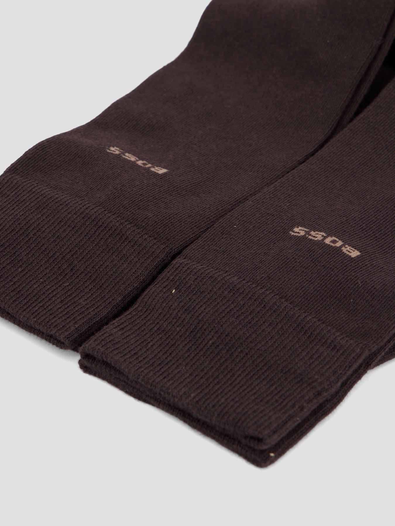 Image 4 of 5 of BOSS 2 Pack Small Logo Cotton Crew Socks - Brown