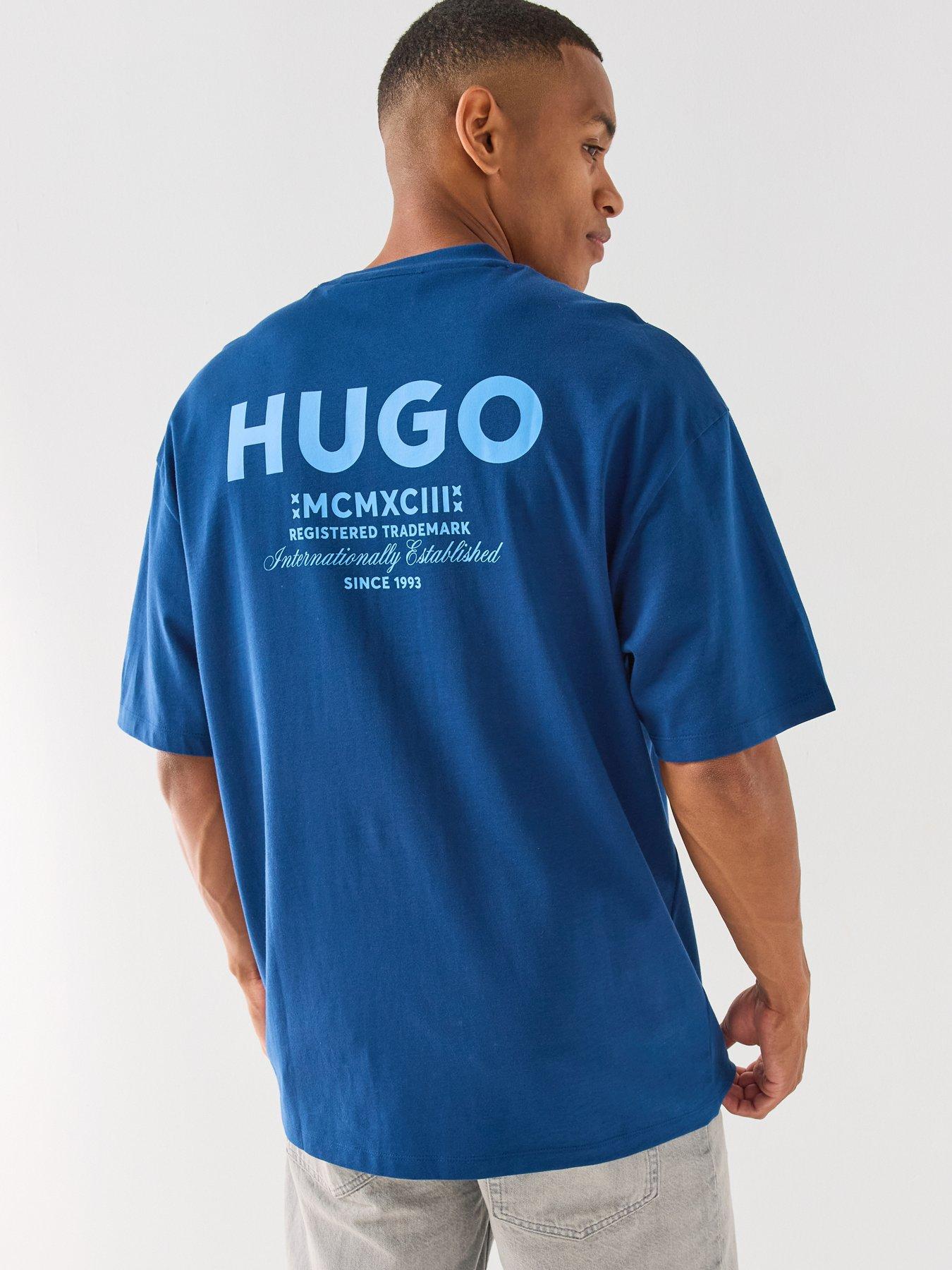 Image 1 of 6 of HUGO Blue Nalono Loose Fit T-Shirt - Navy