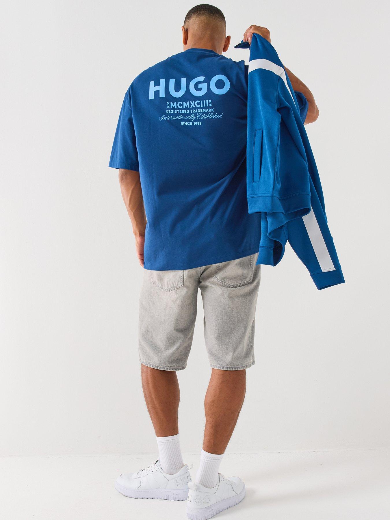 Image 6 of 6 of HUGO Blue Nalono Loose Fit T-Shirt - Navy