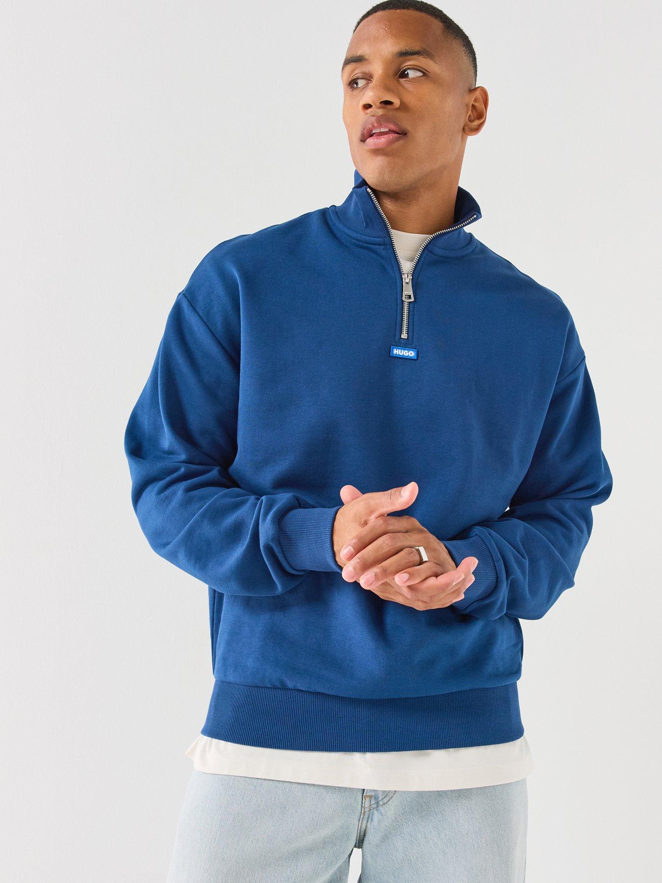 HUGO Neeler Regular Fit 1/4 Zip Sweatshirt - Blue