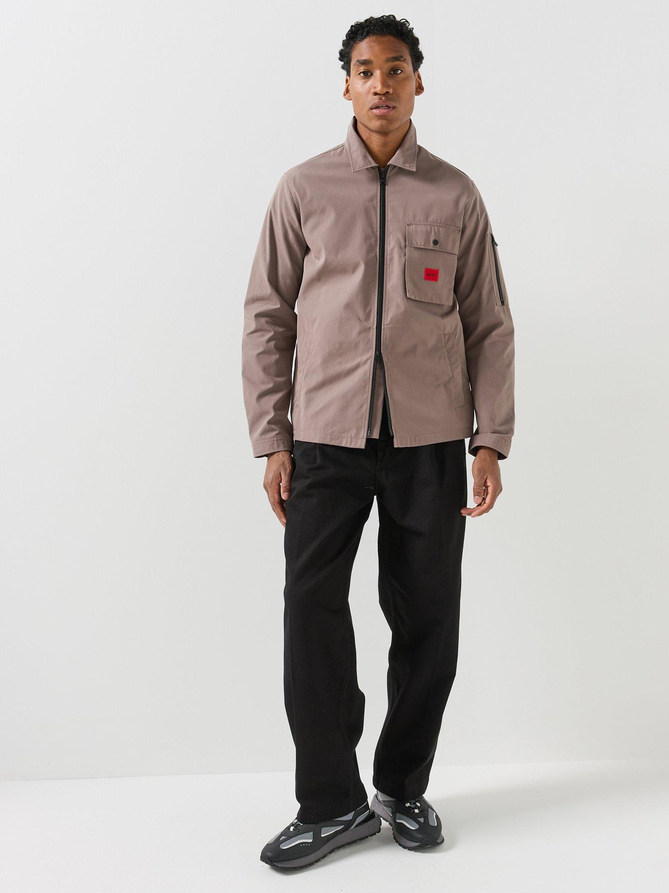 Image 1 of 6 of HUGO Hugo Emmond Oversize Fit Overshirt - Brown