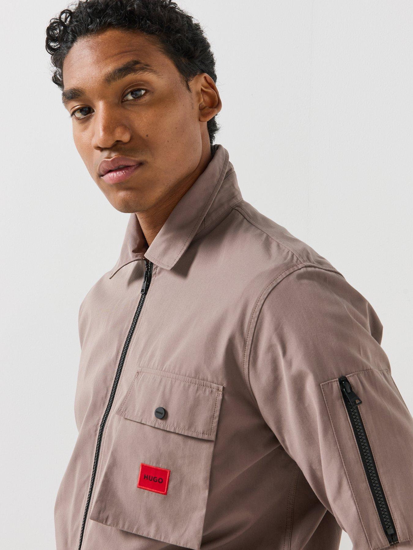 Image 4 of 6 of HUGO Hugo Emmond Oversize Fit Overshirt - Brown