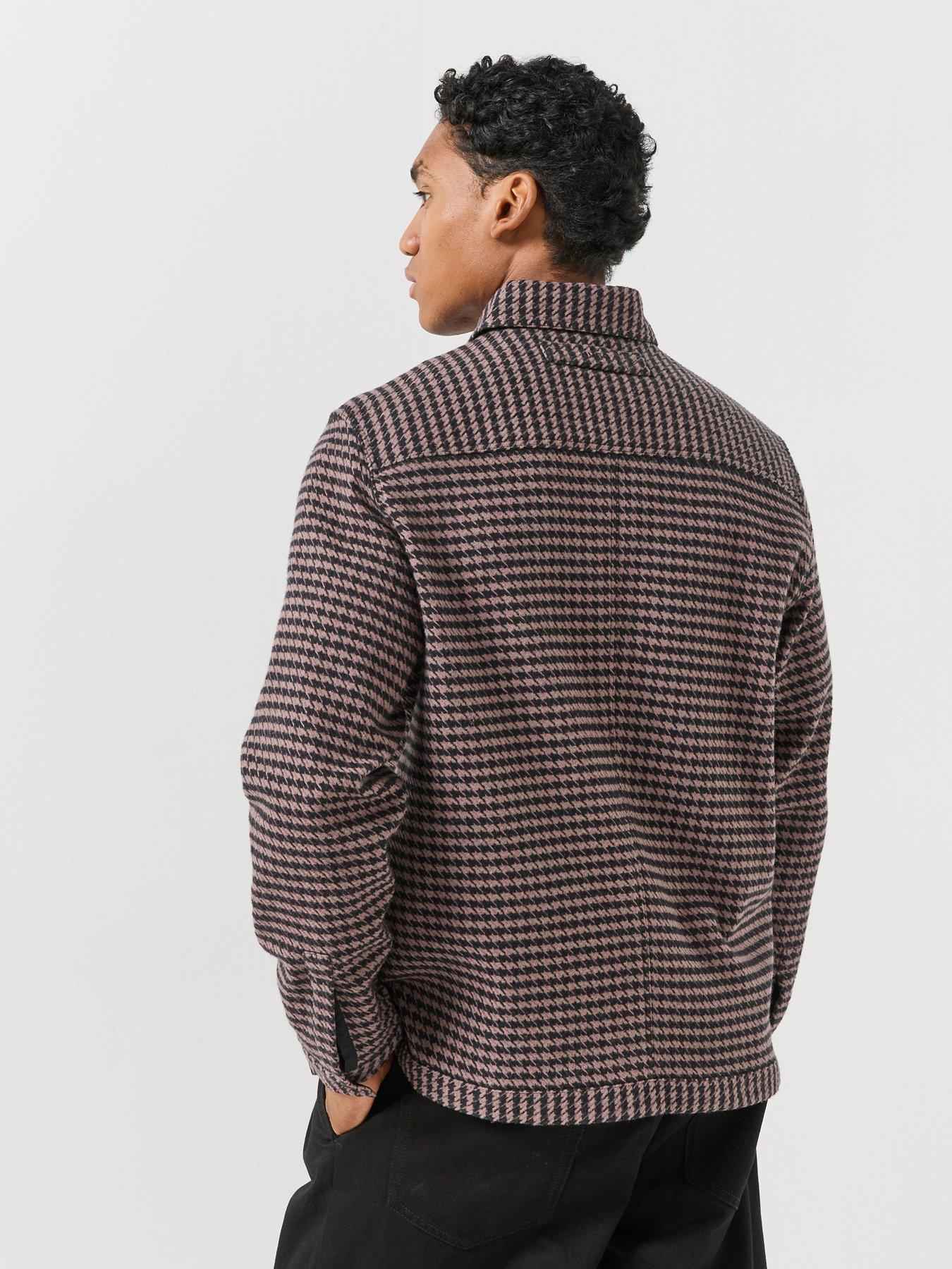 Image 2 of 6 of HUGO Mens Regular Fit Checked Overshirt - Brown