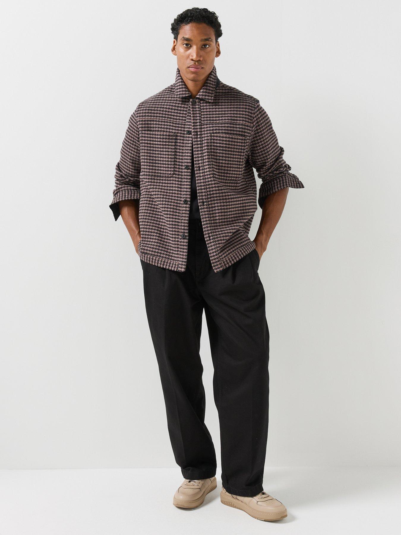 Image 3 of 6 of HUGO Mens Regular Fit Checked Overshirt - Brown