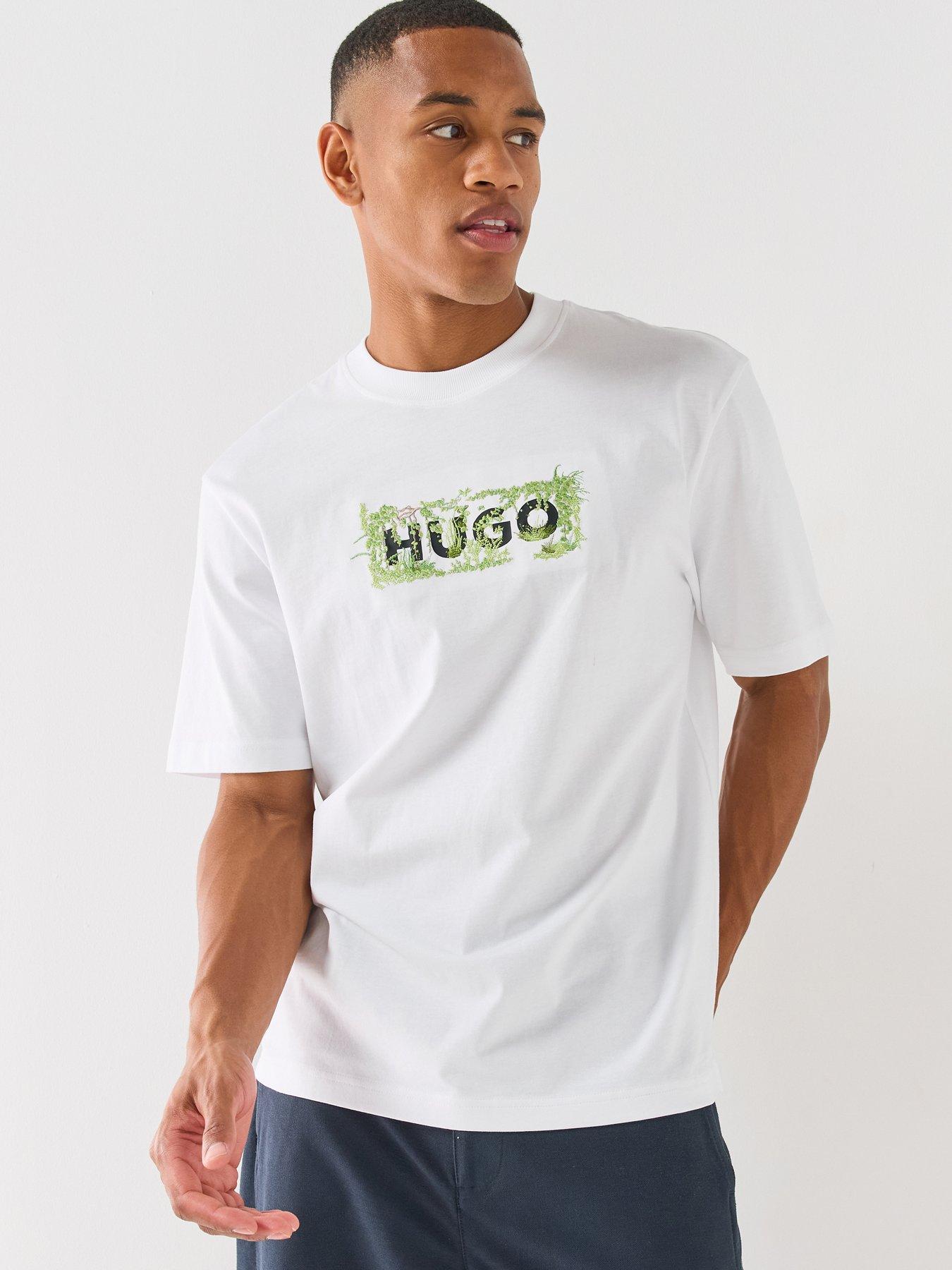 HUGO Blue Niviotee Regular Fit T-Shirt - White