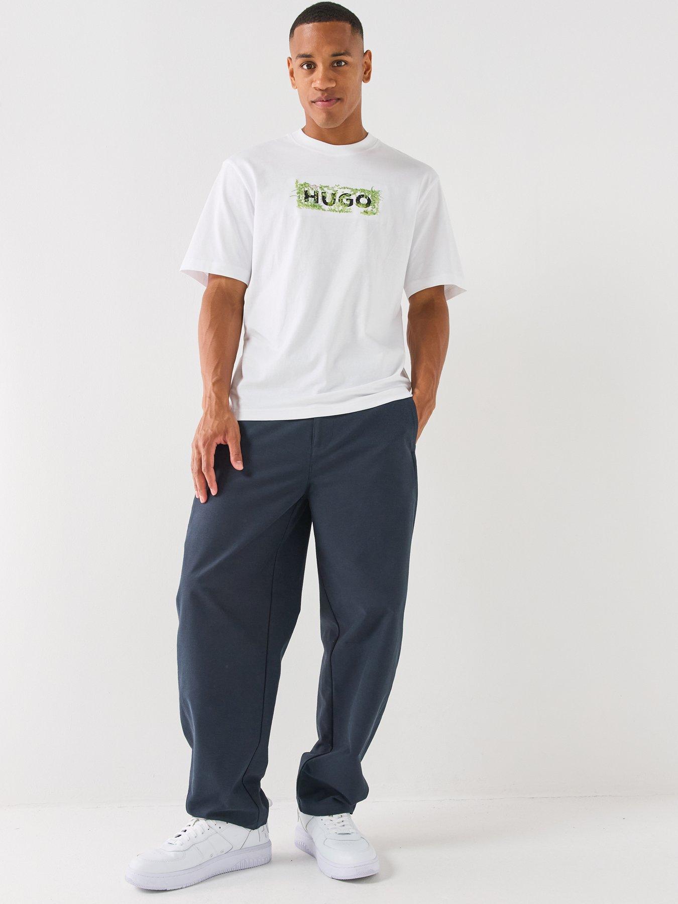 Image 6 of 6 of HUGO Blue Niviotee Regular Fit T-Shirt - White