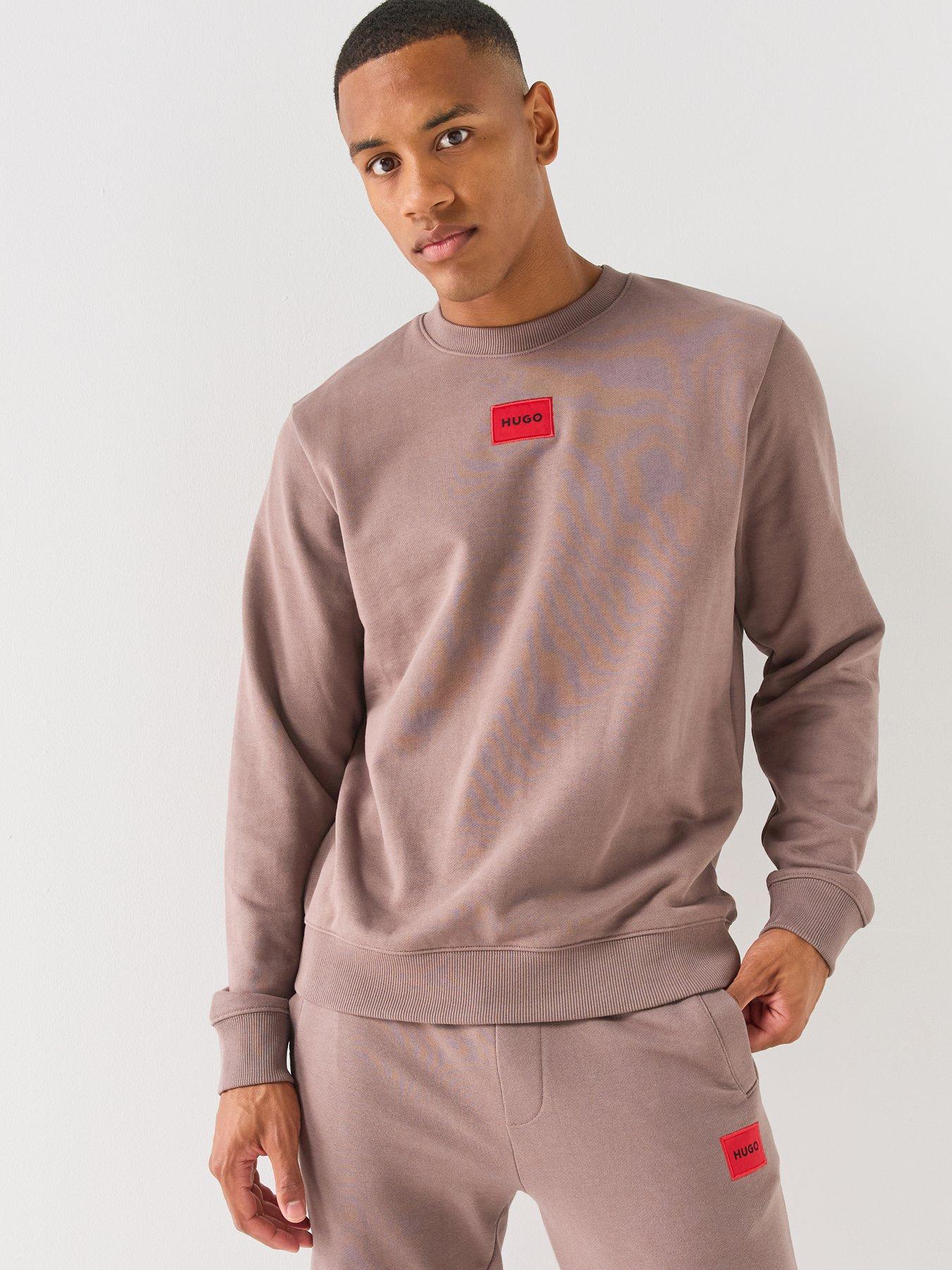 HUGO Diragol212 Red Patch Crew Sweatshirt - Brown