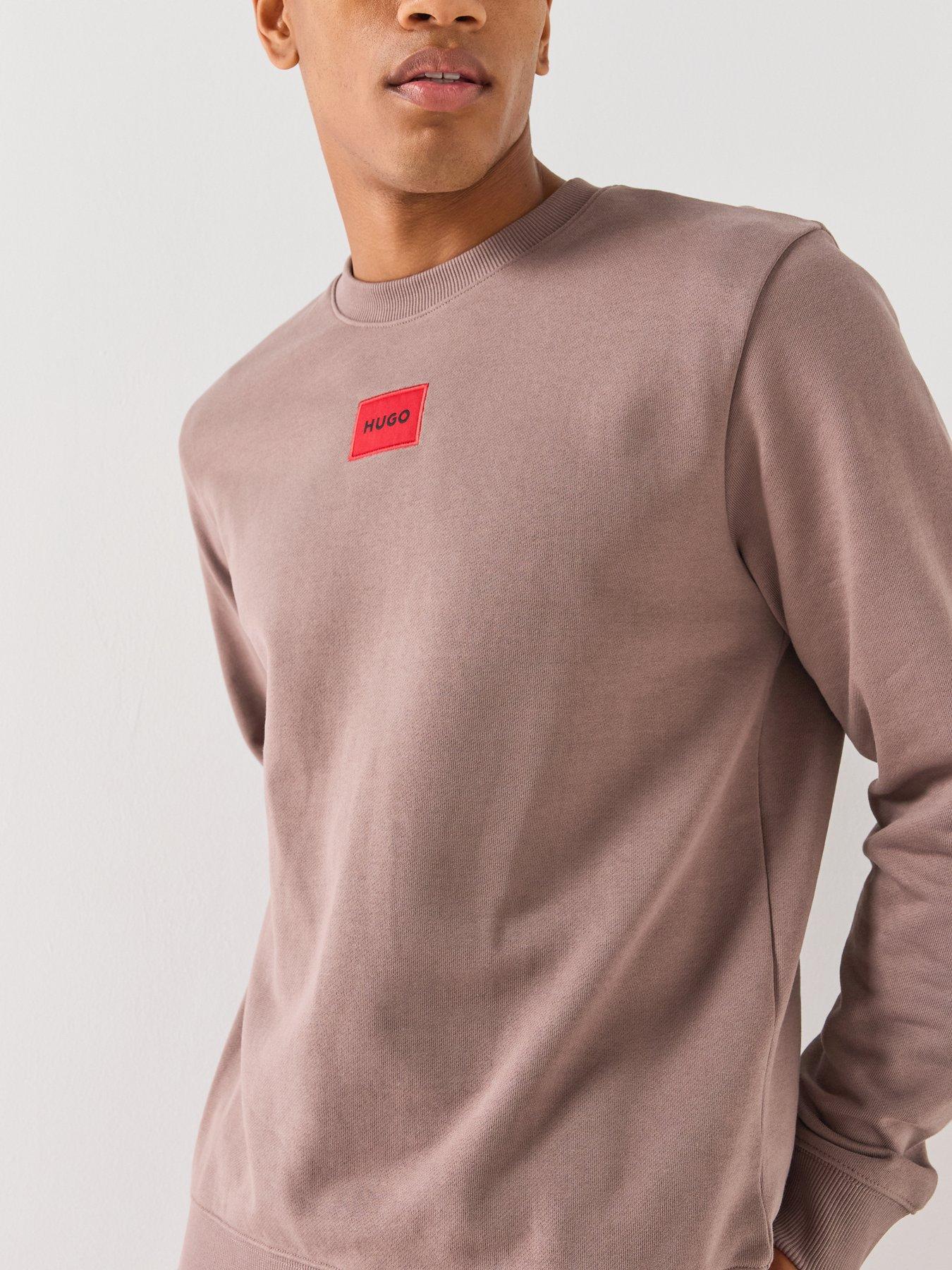 Image 4 of 6 of HUGO Diragol212 Red Patch Crew Sweatshirt - Brown