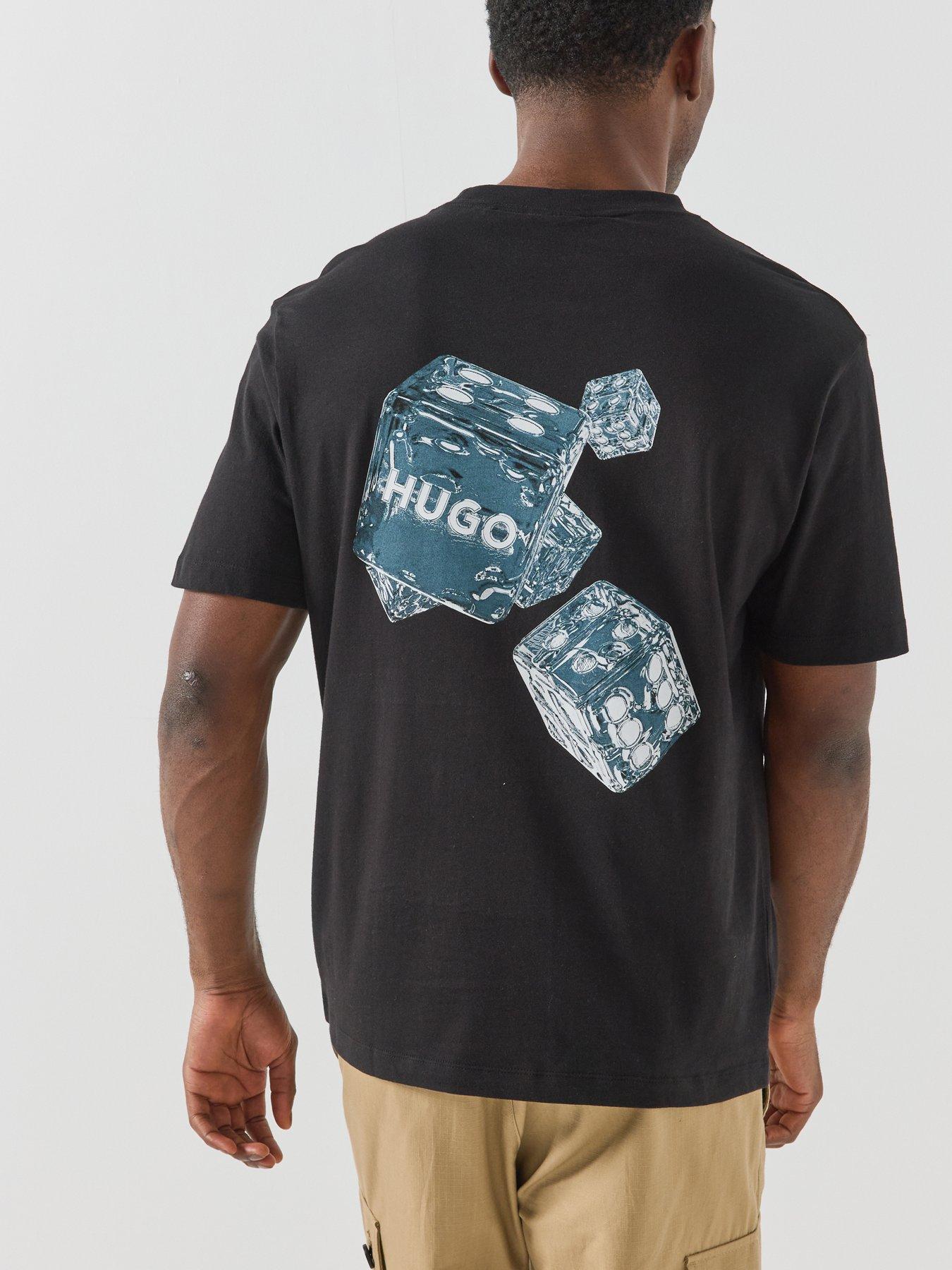 Image 2 of 6 of HUGO Doudi Dice Graphic Relaxed Fit T-Shirt - Black