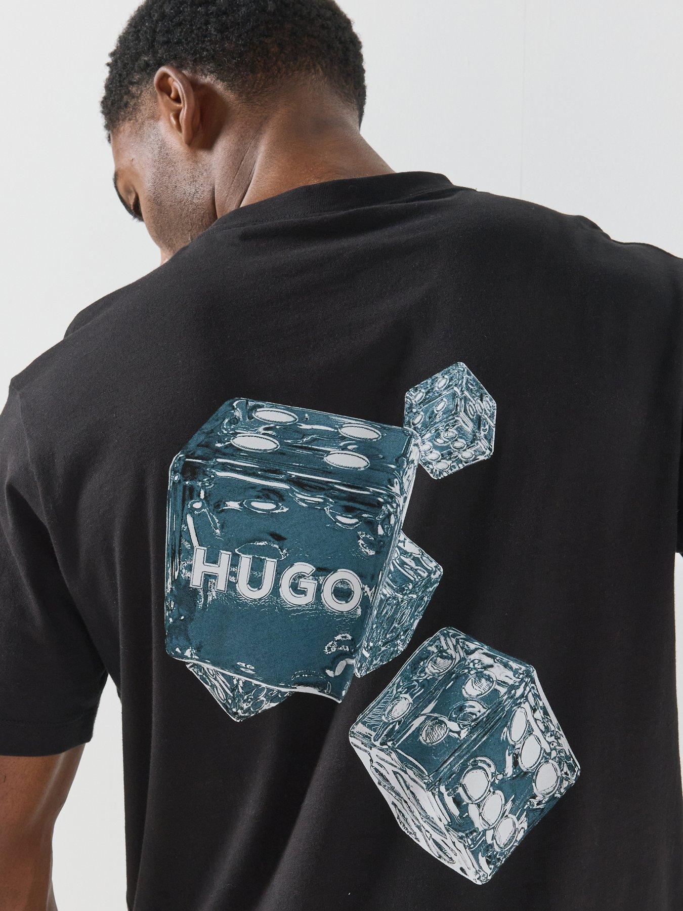 Image 4 of 6 of HUGO Doudi Dice Graphic Relaxed Fit T-Shirt - Black