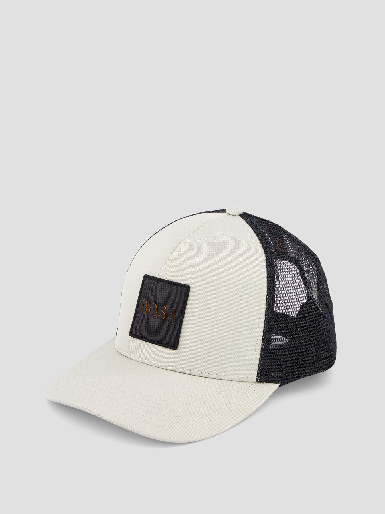 Image 2 of 4 of BOSS Mens Elliot Patch Logo Trucker Cap - Light Beige
