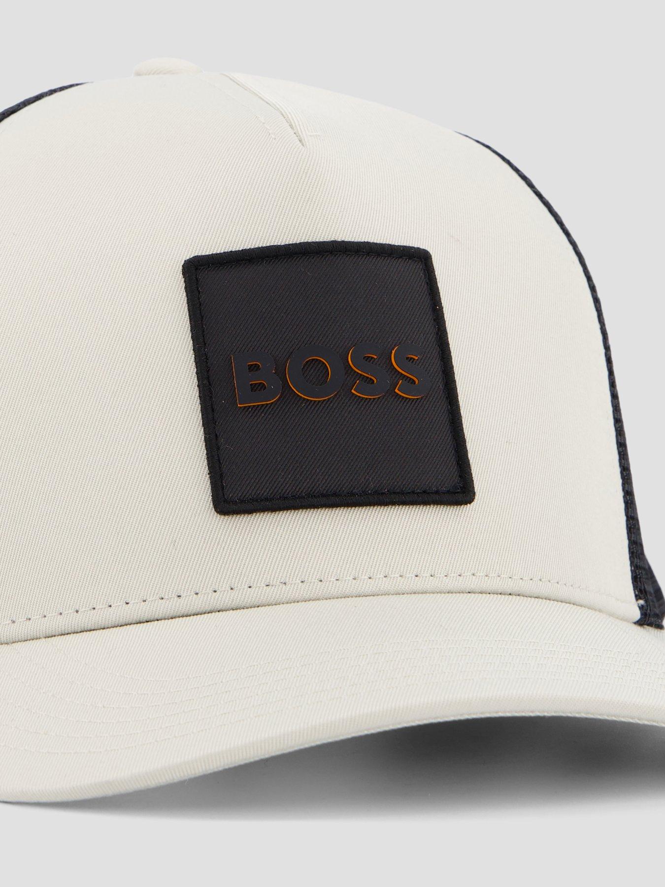 Image 3 of 4 of BOSS Mens Elliot Patch Logo Trucker Cap - Light Beige