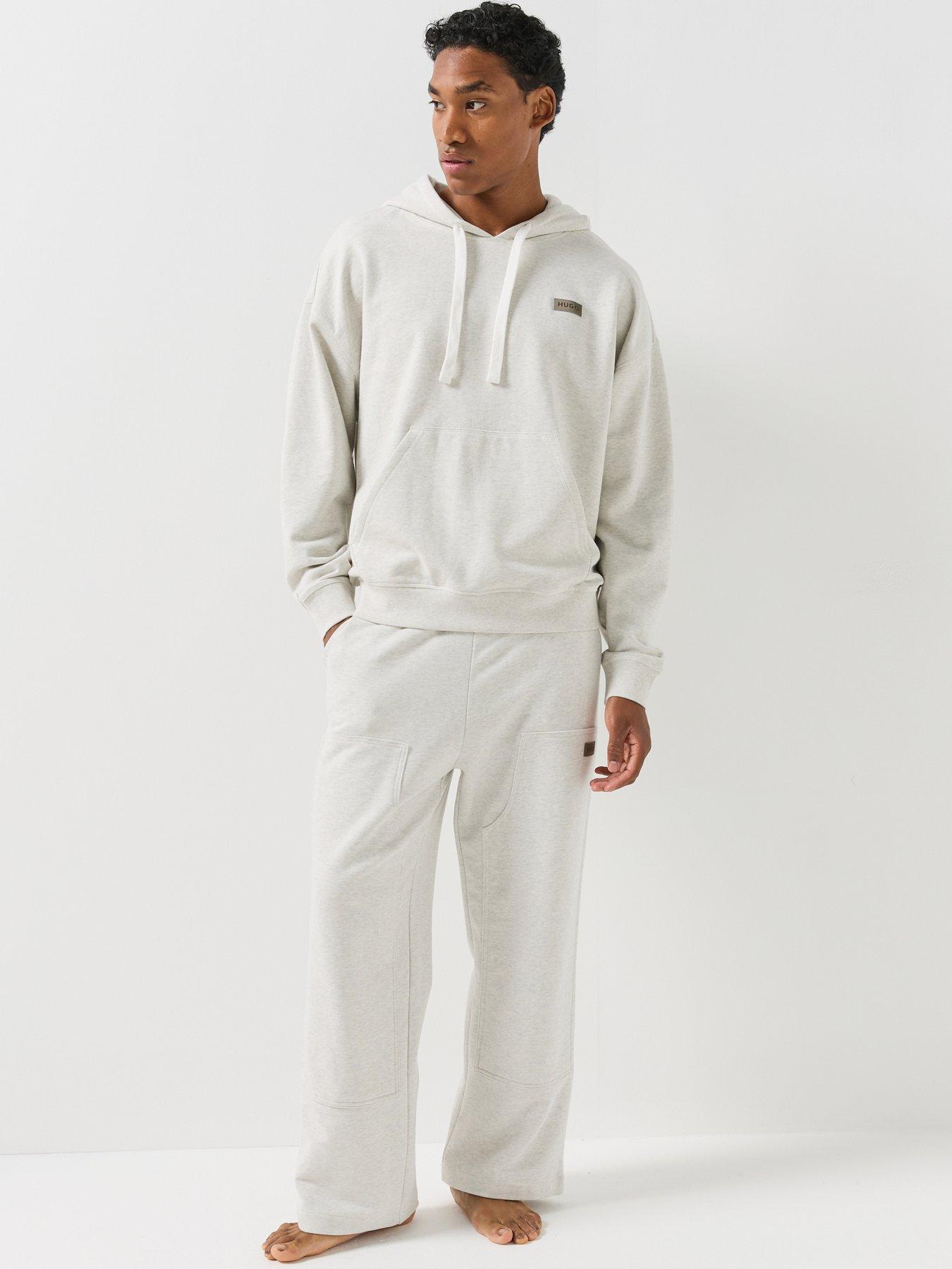 Image 3 of 6 of HUGO Blue Nimosod Loose Fit Hoodie - Light Grey
