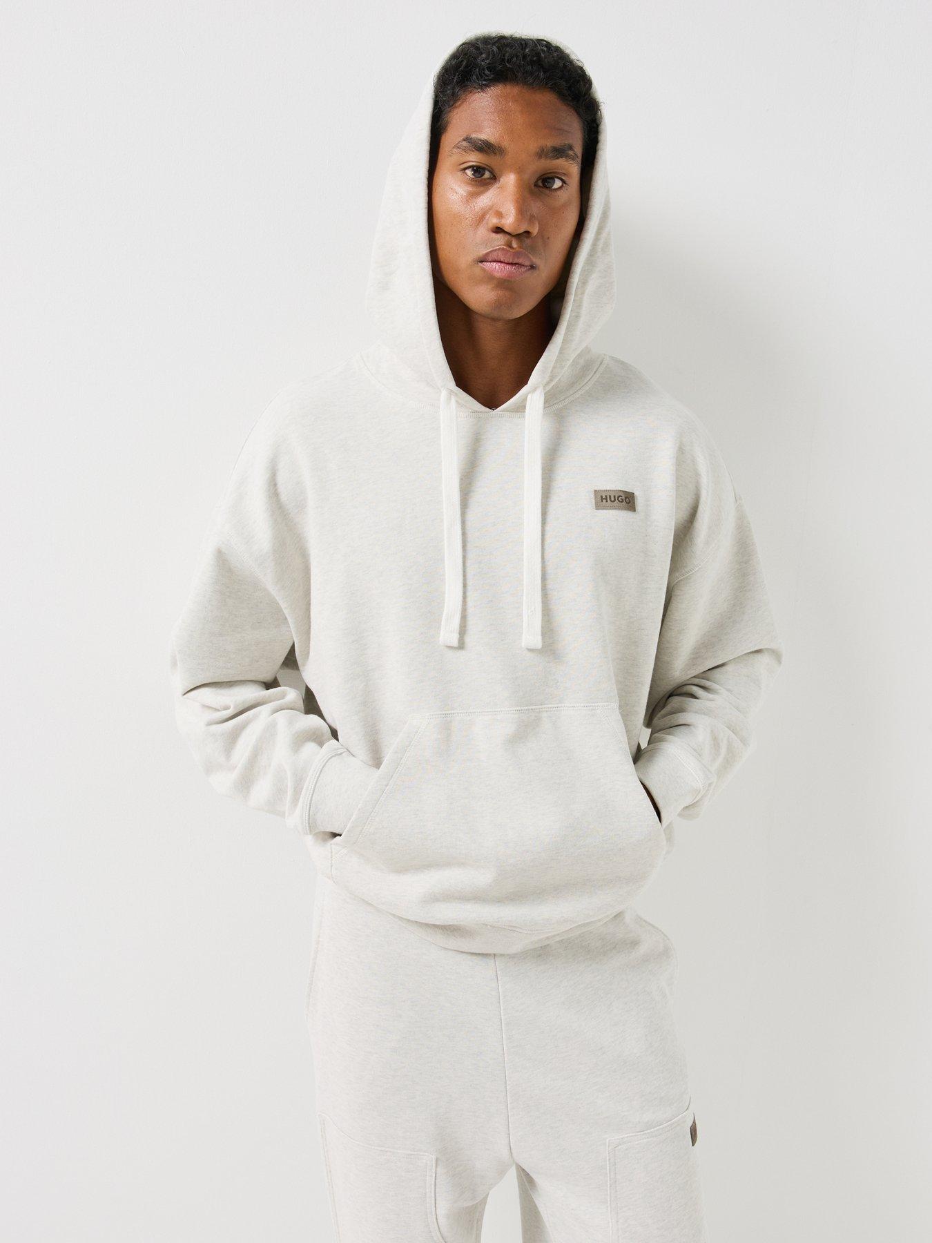 Image 4 of 6 of HUGO Blue Nimosod Loose Fit Hoodie - Light Grey