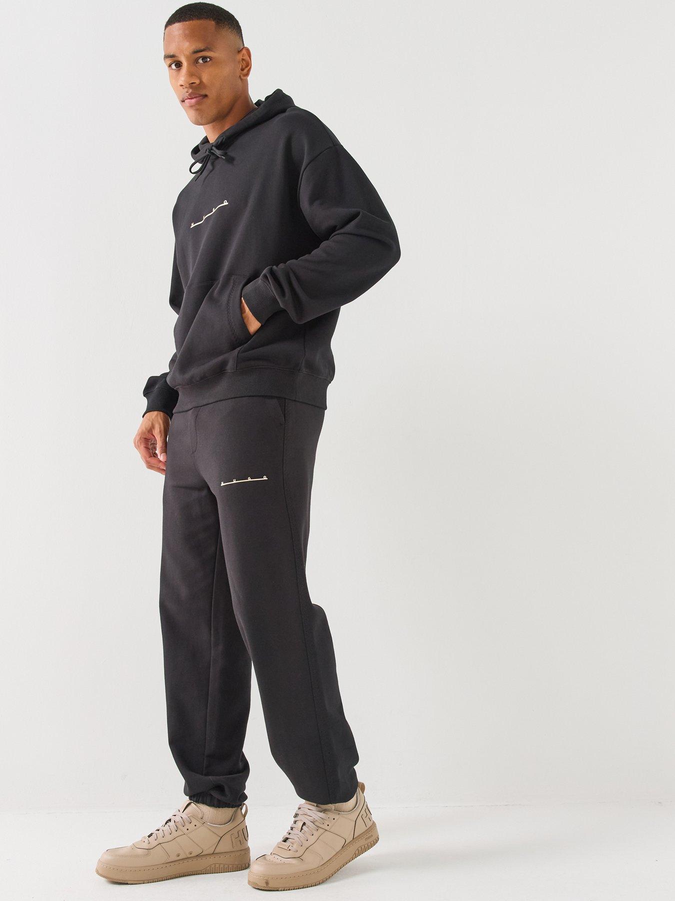 Image 5 of 5 of HUGO Datri Vintage Car Linear Logo Joggers - Black