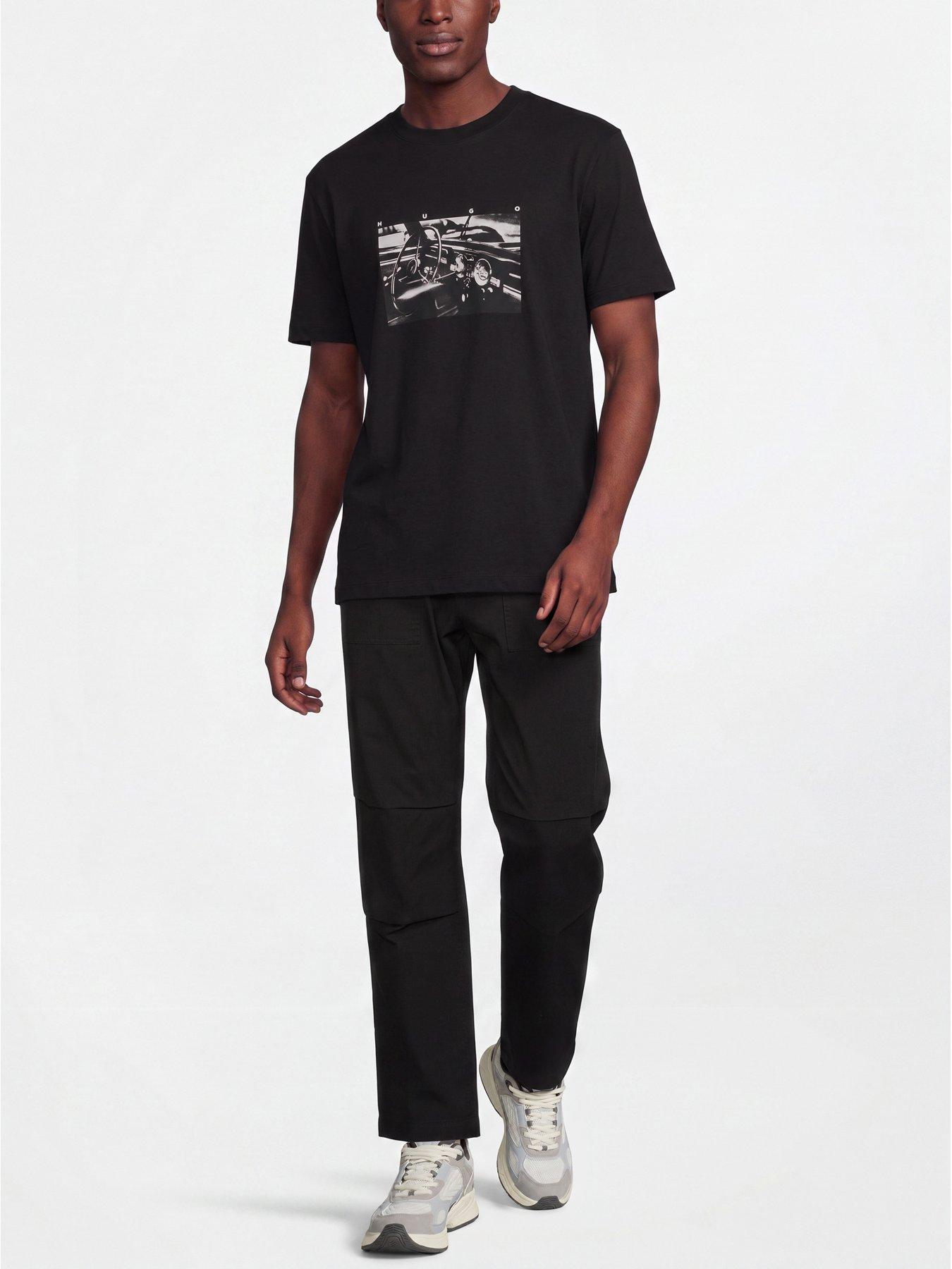 Image 3 of 5 of HUGO Dikems Car Interior Graphic Relaxed Fit T-Shirt - Black