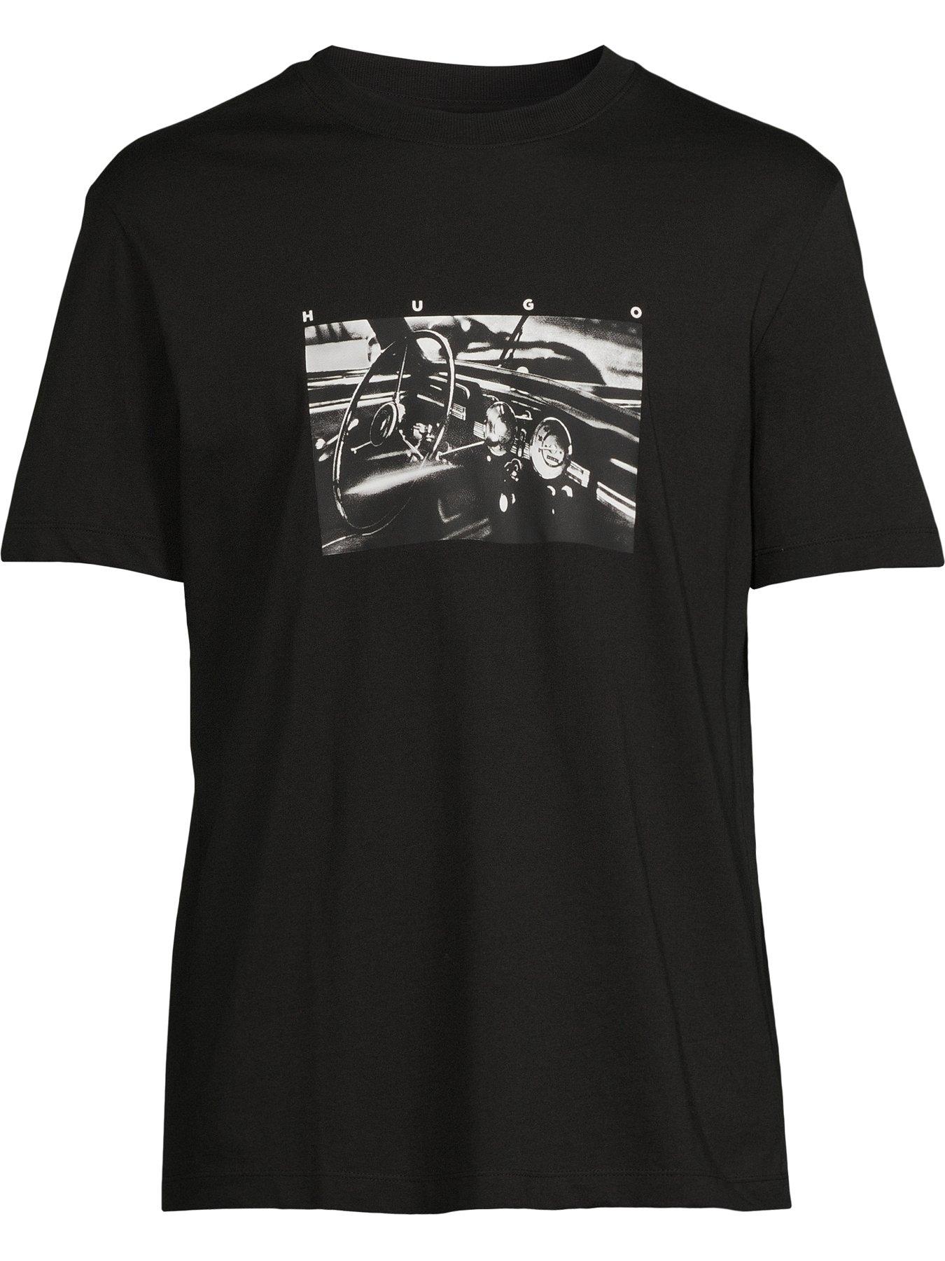 Image 5 of 5 of HUGO Dikems Car Interior Graphic Relaxed Fit T-Shirt - Black