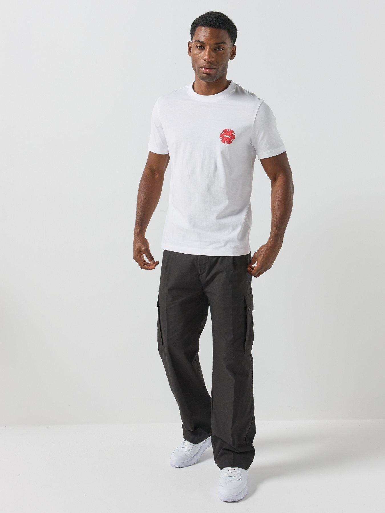Image 3 of 5 of HUGO Dikems Laissez-Faire Graphic Relaxed Fit T-Shirt - White