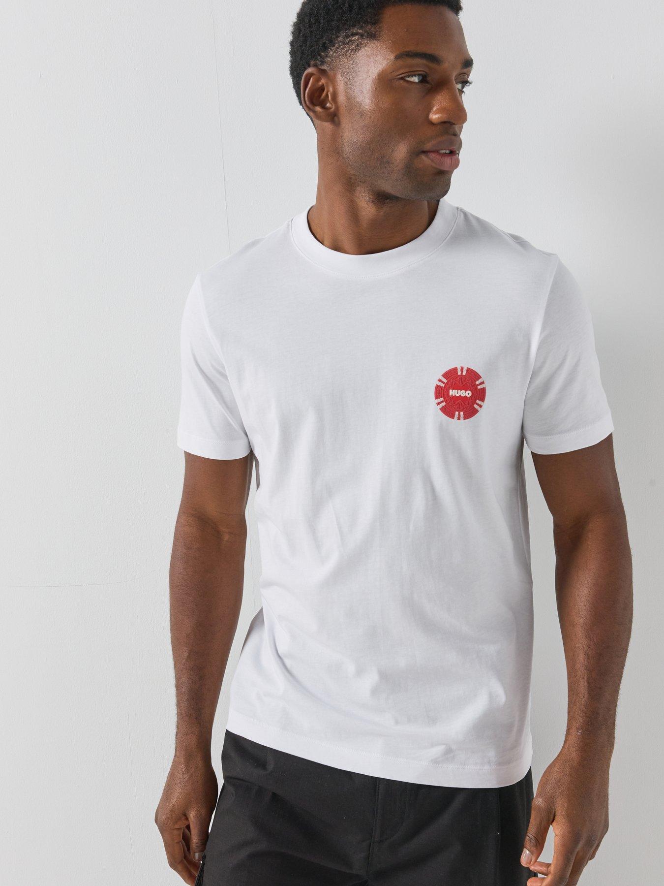 Image 5 of 5 of HUGO Dikems Laissez-Faire Graphic Relaxed Fit T-Shirt - White
