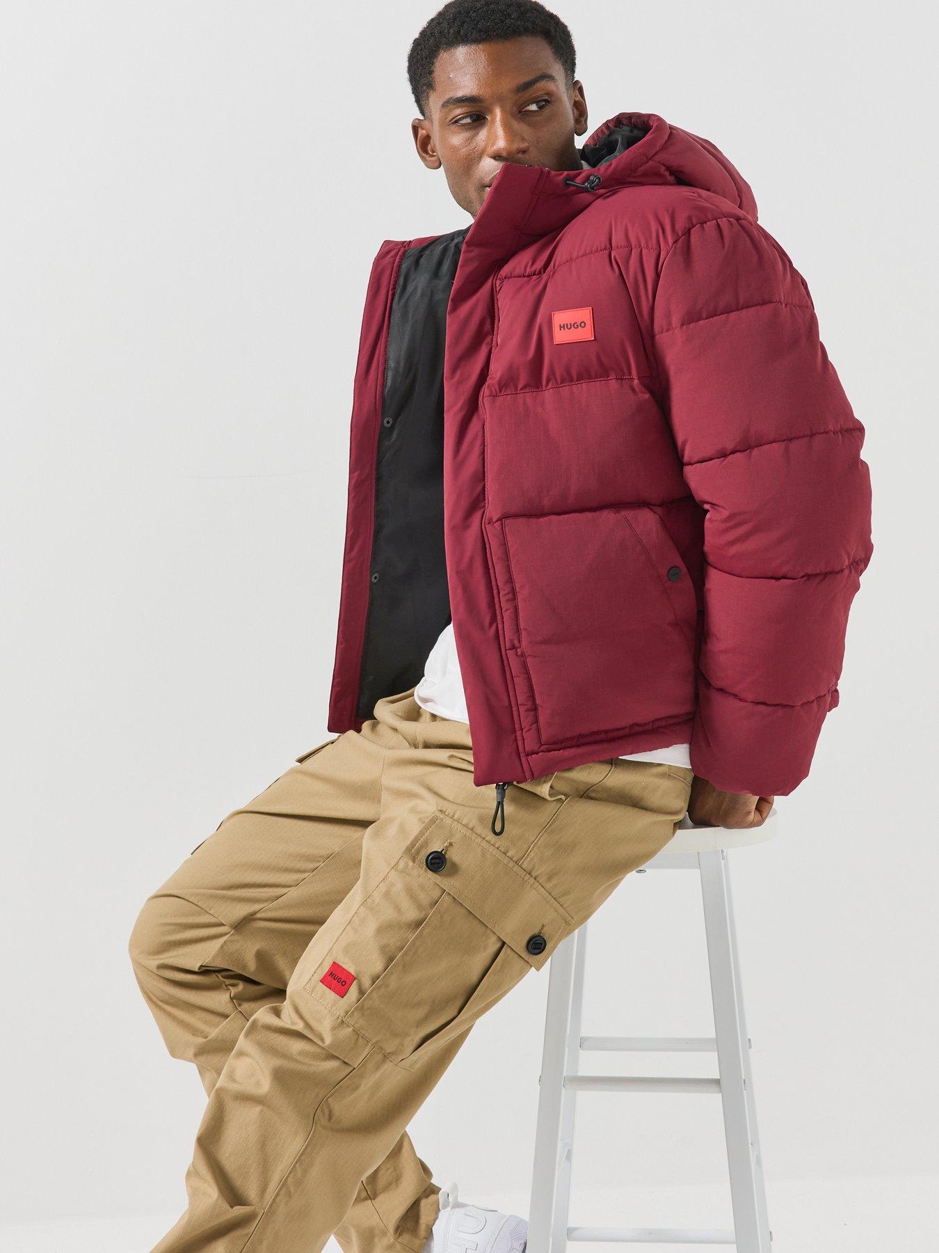 Image 3 of 6 of HUGO Baro2642 Red Patch Padded Jacket - Burgundy