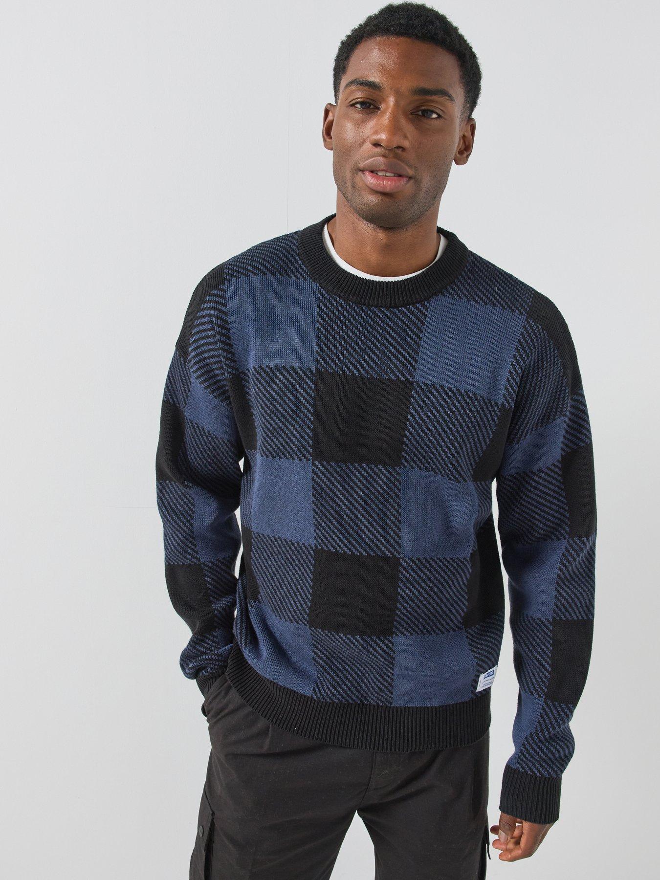 Image 1 of 6 of HUGO Blue Stuvee Knitted Jumper - Dark Blue