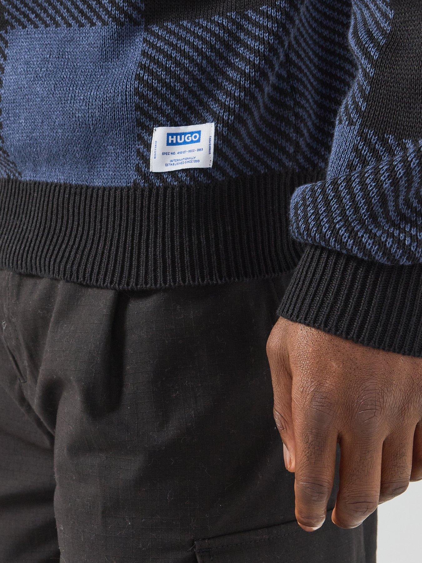 Image 4 of 6 of HUGO Blue Stuvee Knitted Jumper - Dark Blue