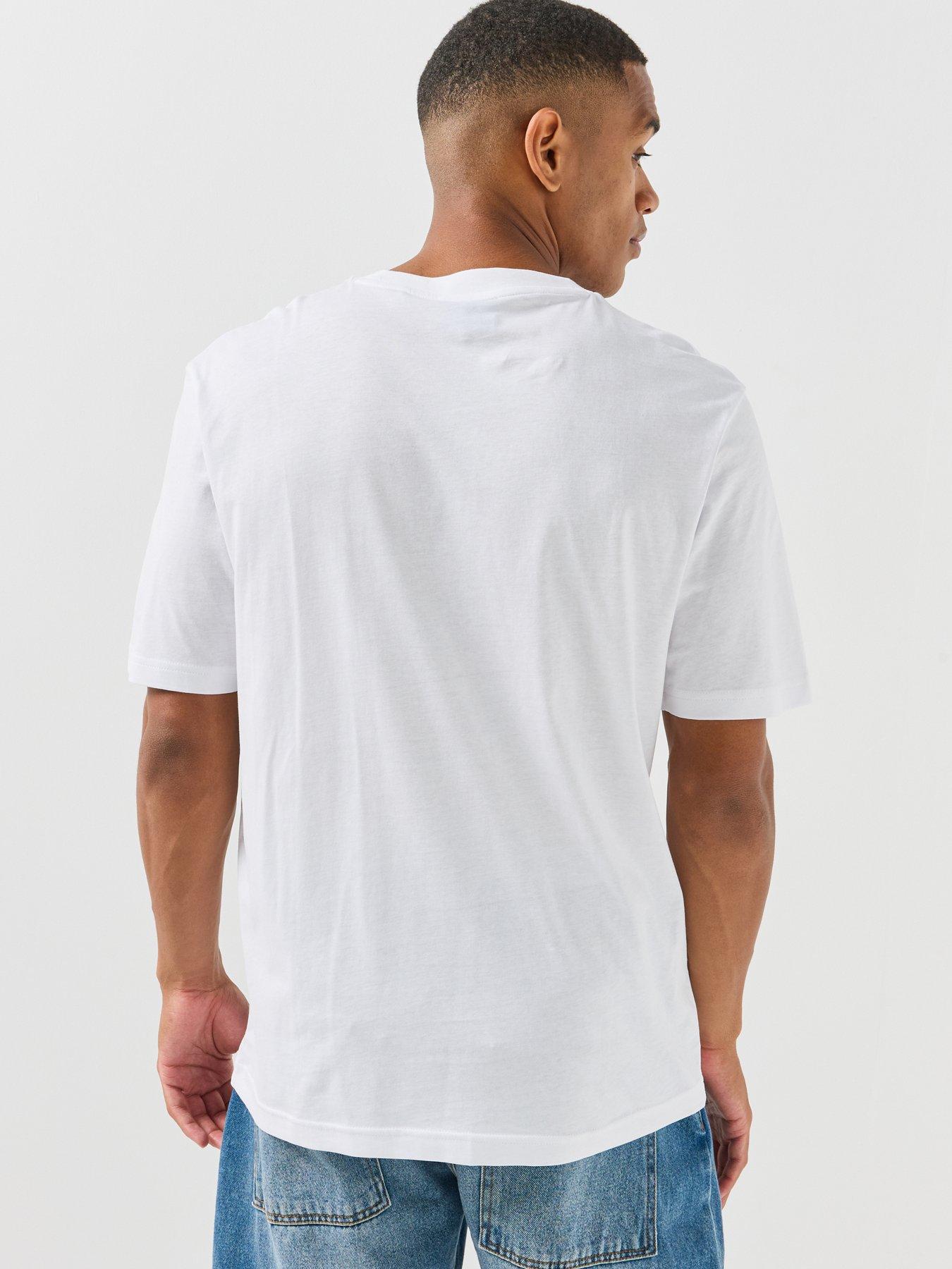 Image 2 of 6 of HUGO Mens Nuiden Regular Fit Logo Print T-Shirt - White