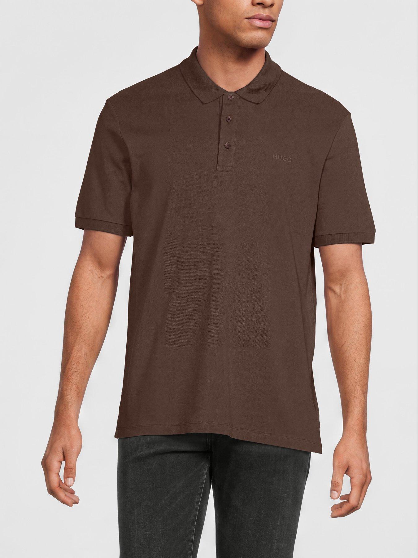 HUGO Hugo Donos222 Regular Fit Left Chest Logo Polo Shirt - Brown