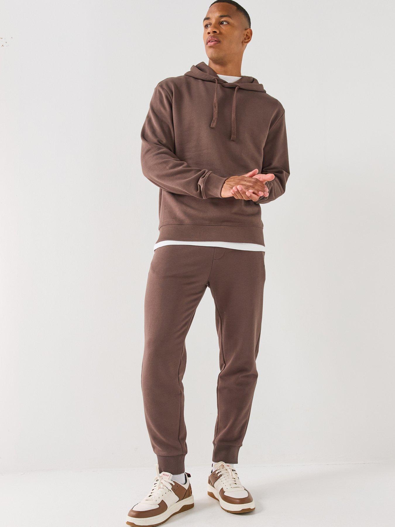 HUGO Dapodayote Jersey Overhead Tracksuit - Brown