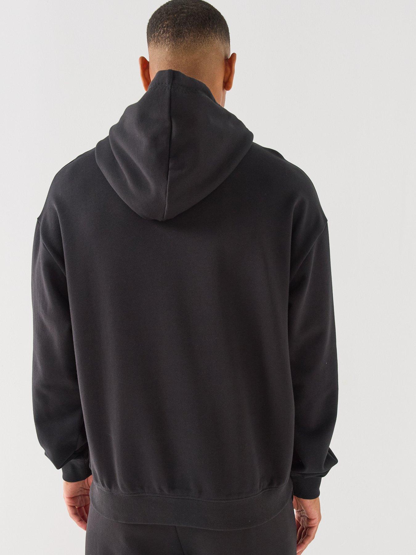 Image 2 of 6 of HUGO Datrihood Vintage Car Linear Logo Overhead Hoodie - Black
