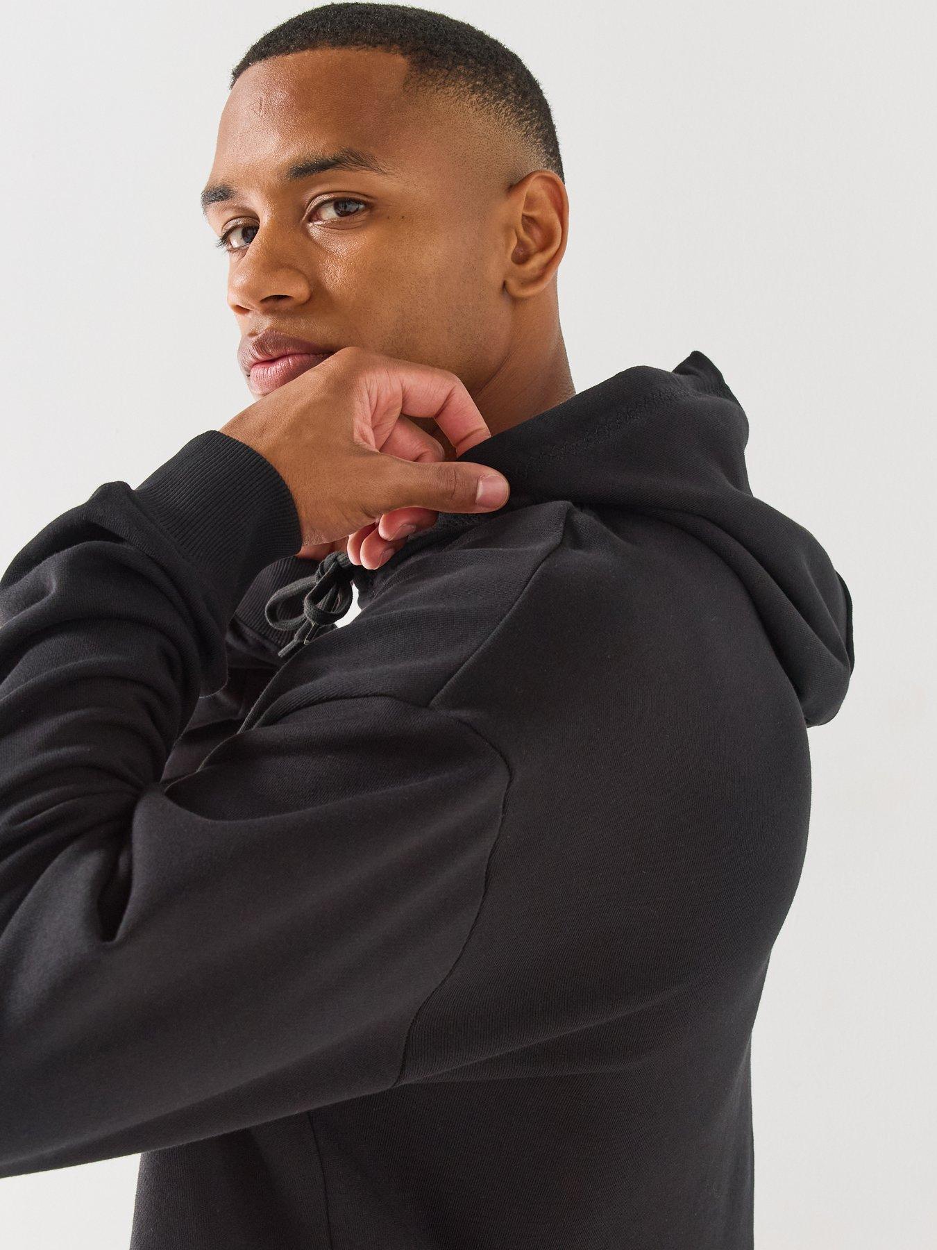 Image 4 of 6 of HUGO Datrihood Vintage Car Linear Logo Overhead Hoodie - Black