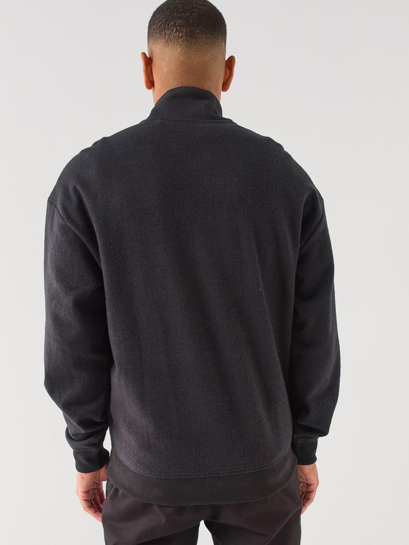 Image 2 of 6 of HUGO Derenzip Alpine Relaxed Fit Quarter Zip Sweatshirt - Black